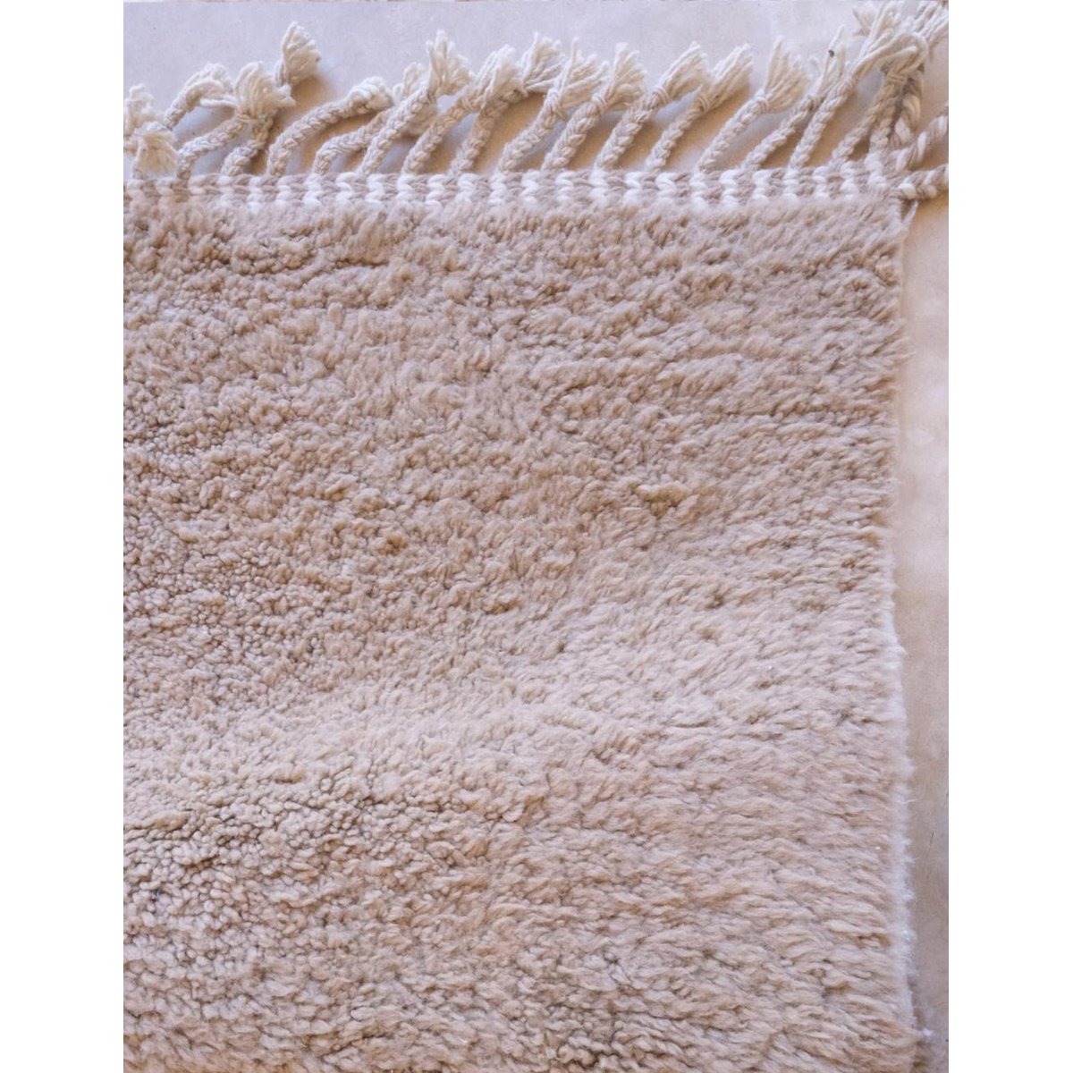Tapis berbère original au style minimaliste en laine 248 x 350 cm brun naturel, AFK LIVING