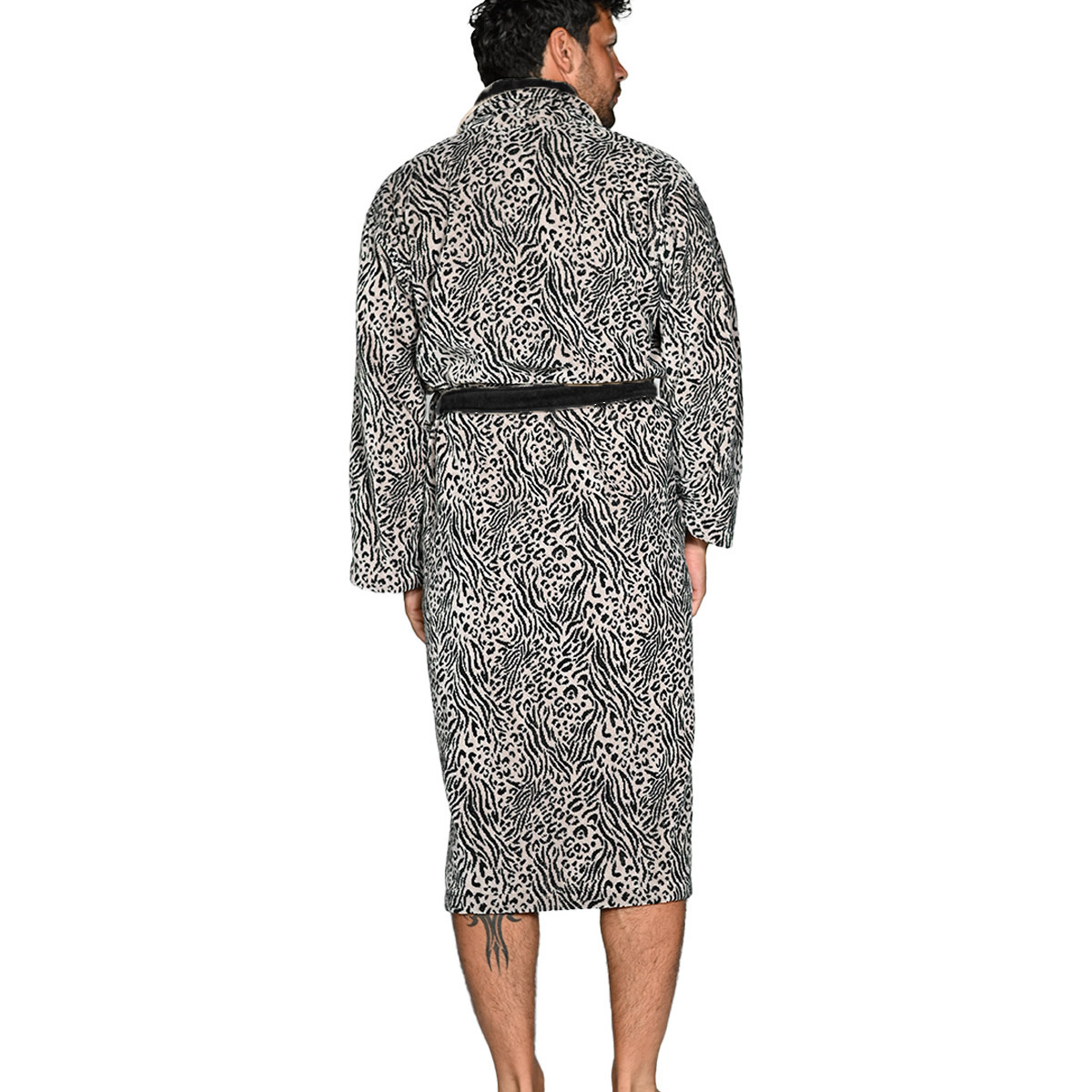 Peignoir col châle velours 420 g/m² AMAZONIA multicolore, SENSEI MAISON