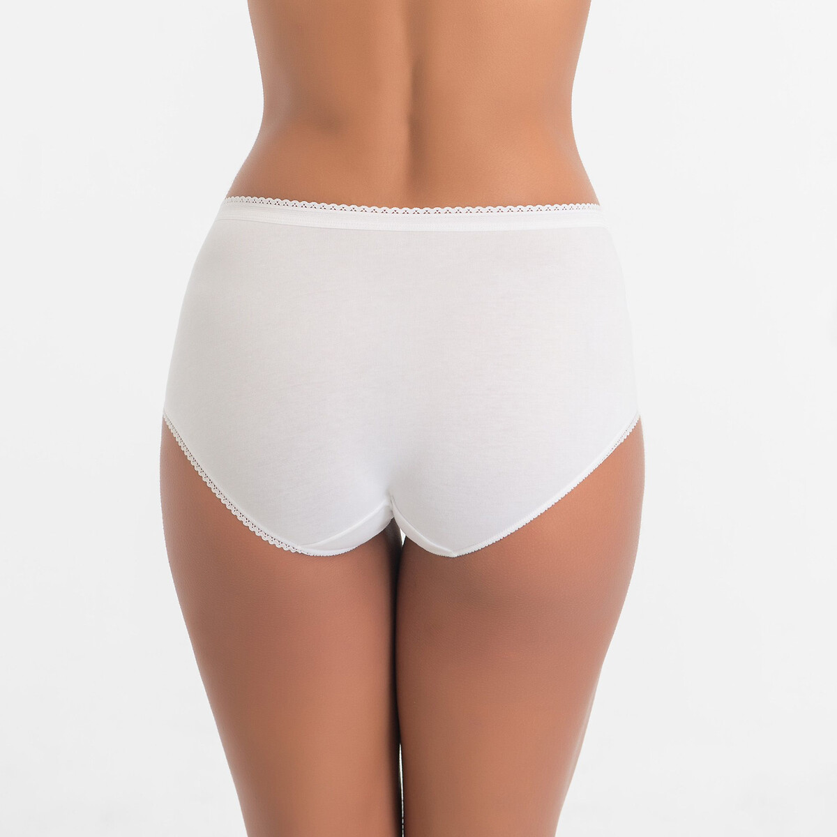 Confezione da 5 slip midi coordinati Cotton blanc + beige + noir, PLAYTEX