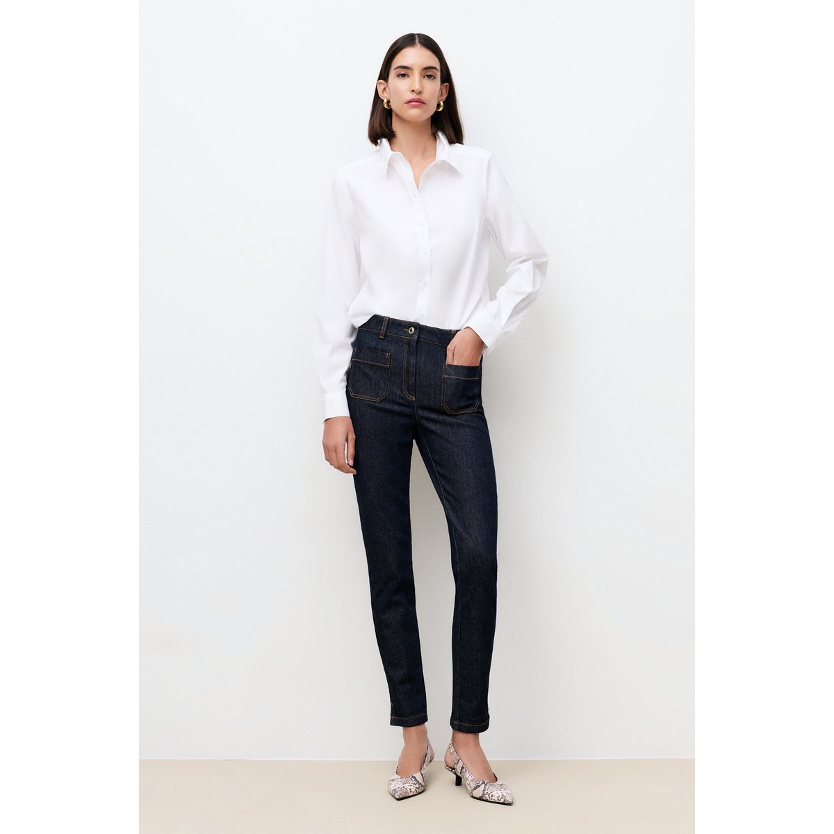 Pantalon slim élégant POMMYDENIM denim brut, CAROLL