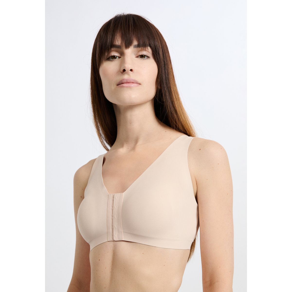 Soutien-gorge brassière sans armatures post-mastectomie avec ouverture devant PURE FIT POST lin, ETAM