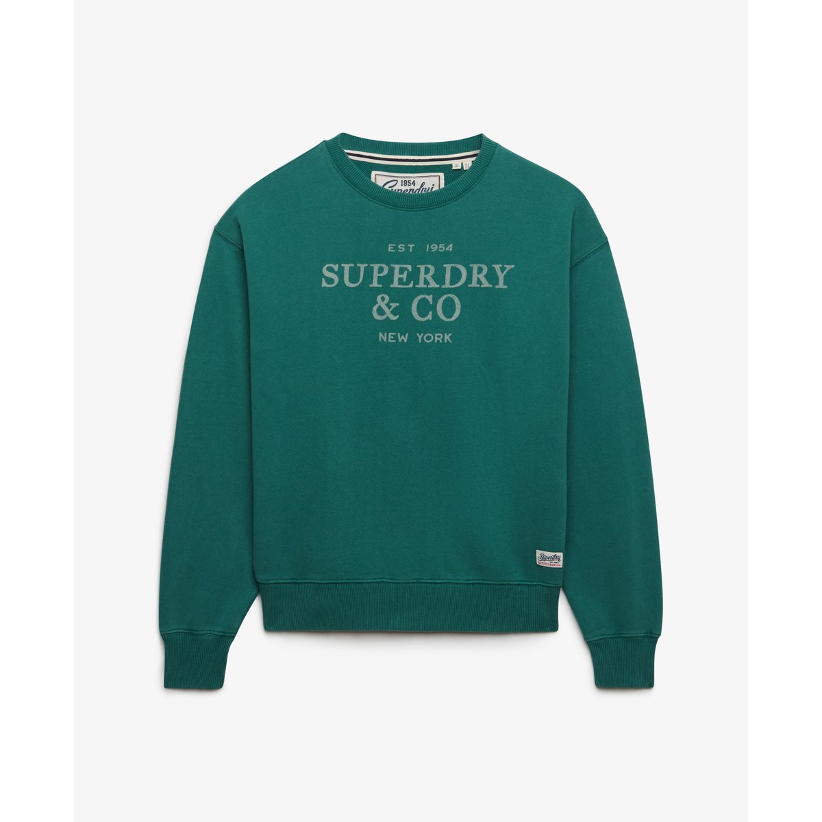 Sweatshirt Luxe Casual Coupe Décontractée vert pinède, SUPERDRY
