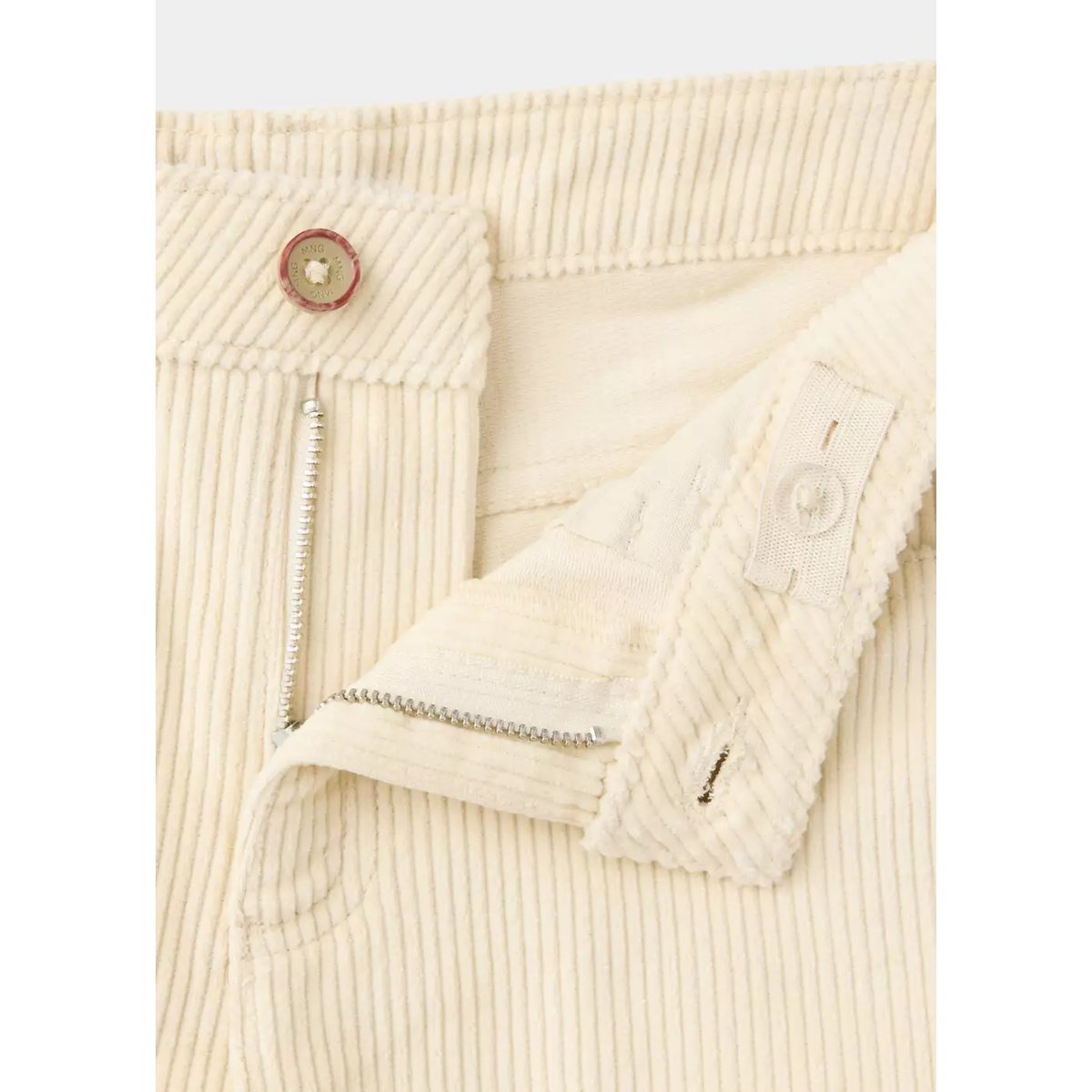 Pantalon droit velours côtelé écru, MANGO KIDS