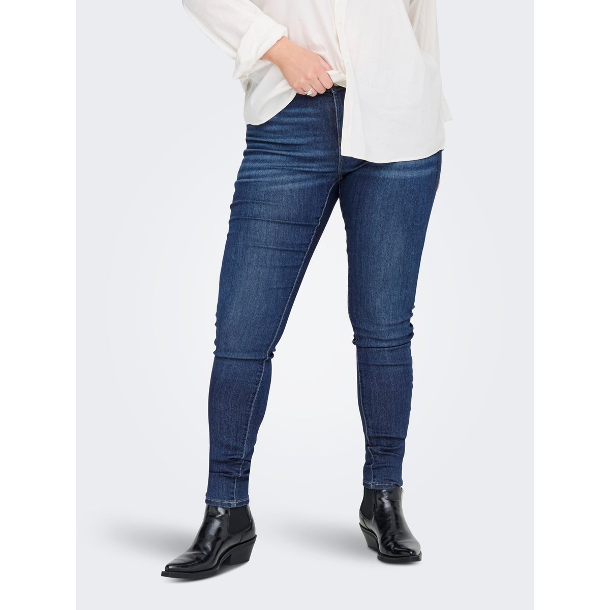 Jean Skinny medium blue denim, ONLY CARMAKOMA