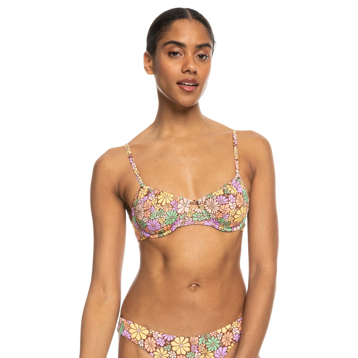 Haut de maillot à armatures ALL ABOUT SOL. marron root beer all about sol mini, ROXY