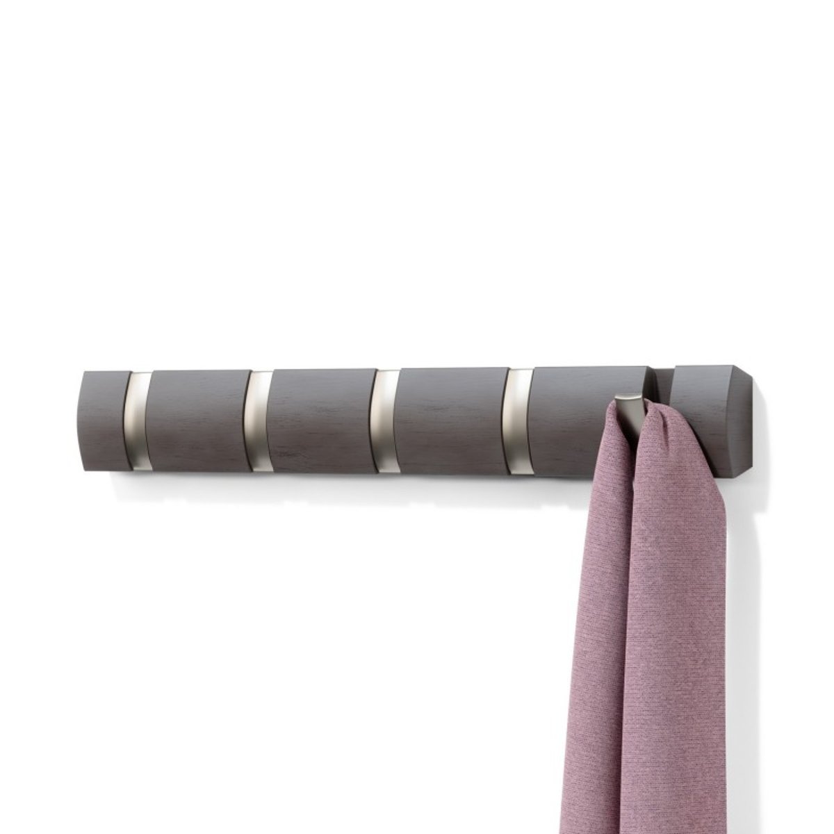 Portemanteau mural bois  FLIP bois flotté foncé, UMBRA