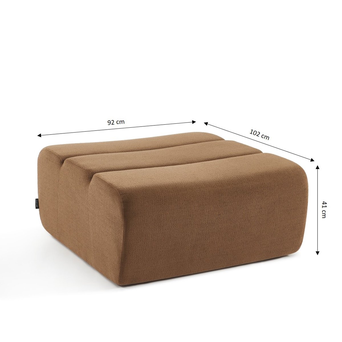 Pouf 1 place en tissu marron, PANTONE
