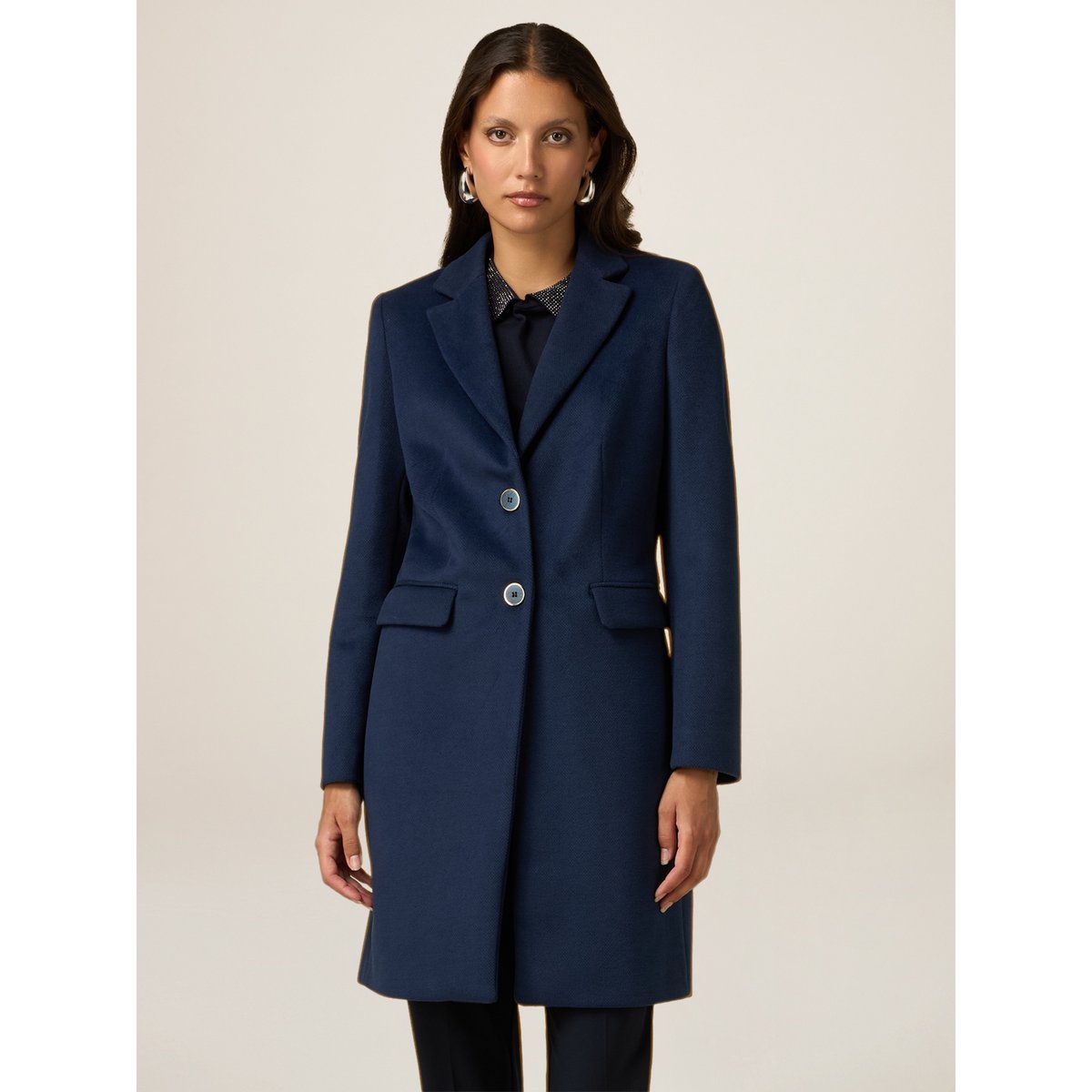 Single-breasted coat with pockets bleu, OLTRE