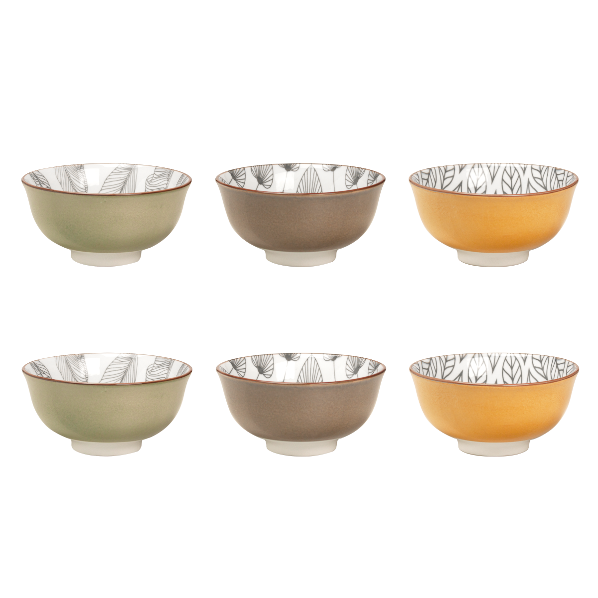 Services d'assiettes et bols 18 pièces, SASEBO beige, ARTIME