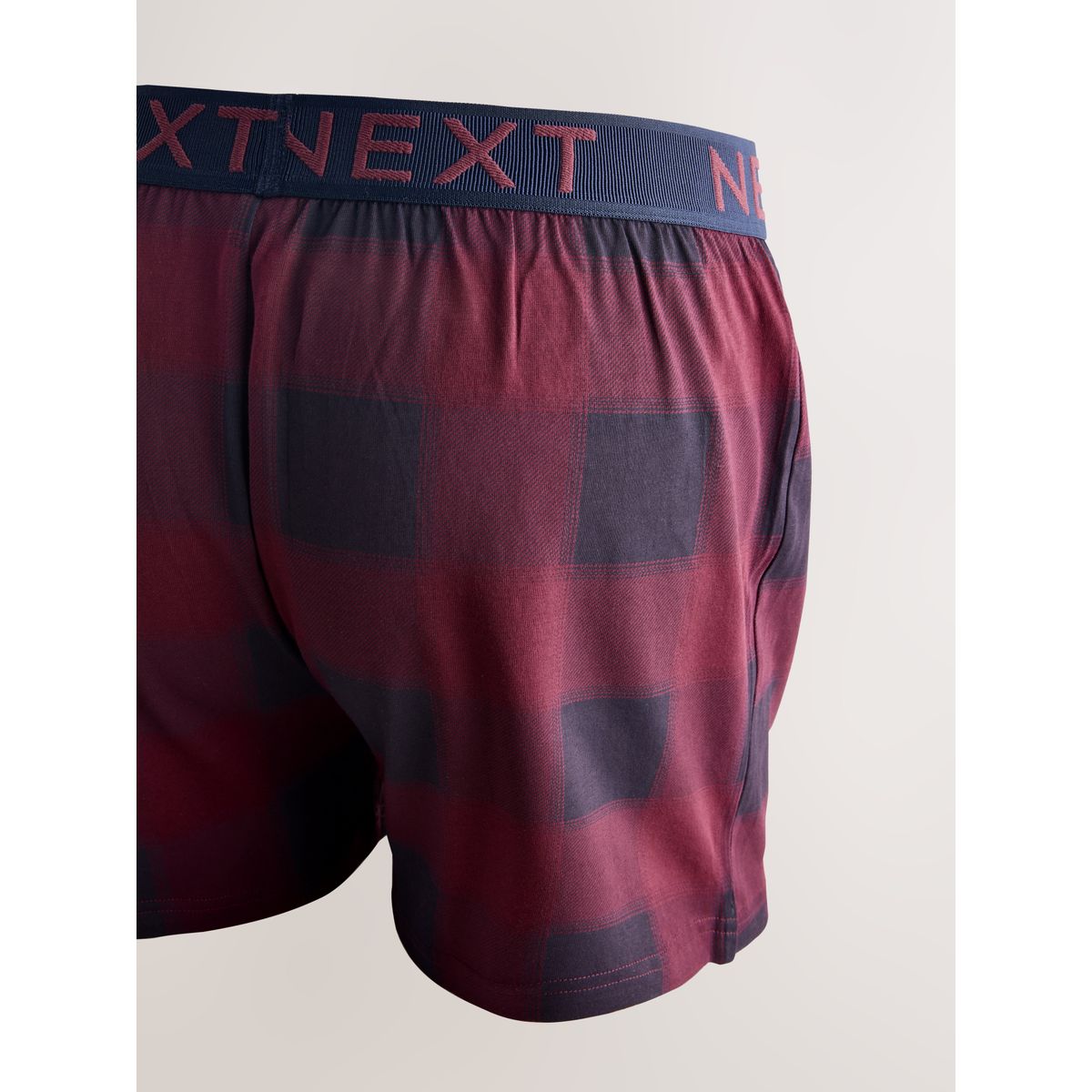 Boxers amples, lot de 5 carreaux marine/bordeaux, NEXT