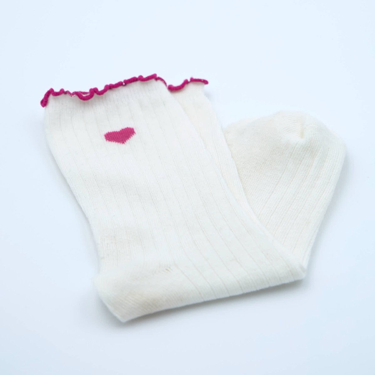 Chaussettes cœurs Giséla rose bonbon, MISE AU GREEN