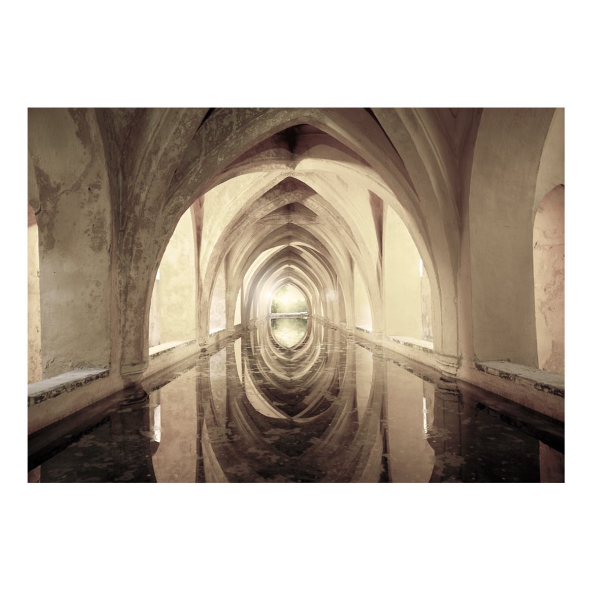 Papier peint intissé panoramique Ville et Architecture Magical Corridor beige, EDEN