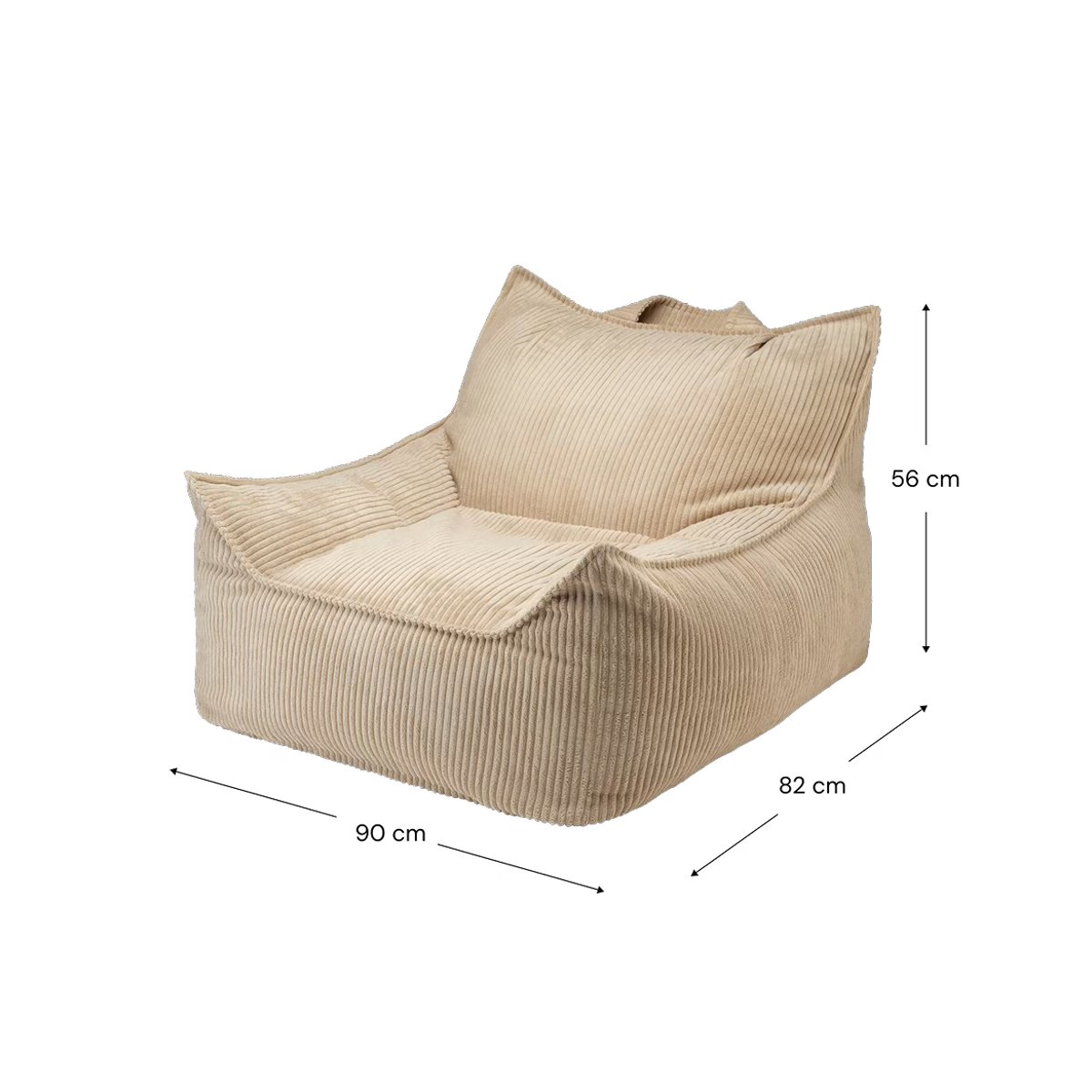 Club Pouf Fauteuil Ado en Velours Côtelé brown sugar, WIGIWAMA