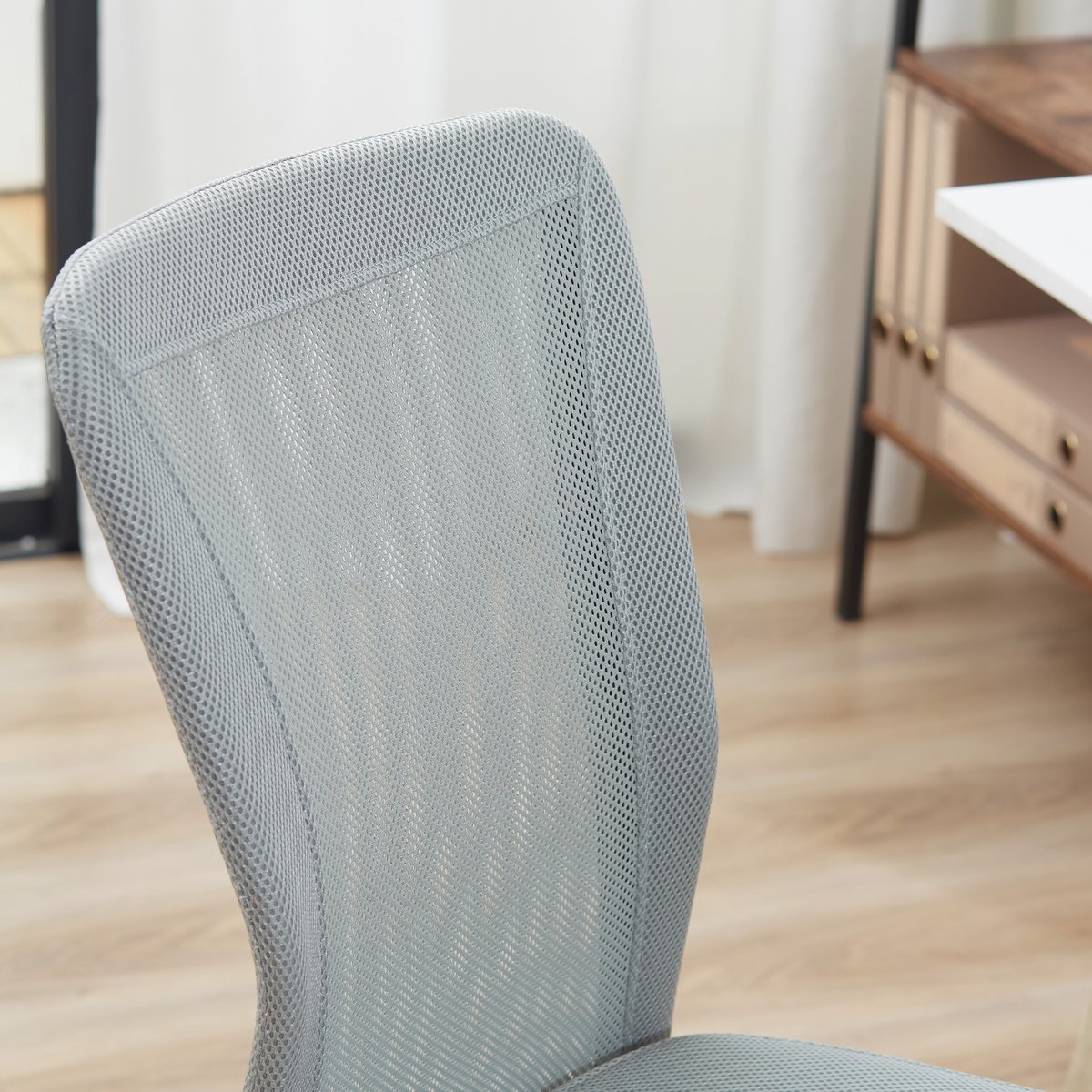 chaise de bureau Polyester Gris gris, HOMCOM