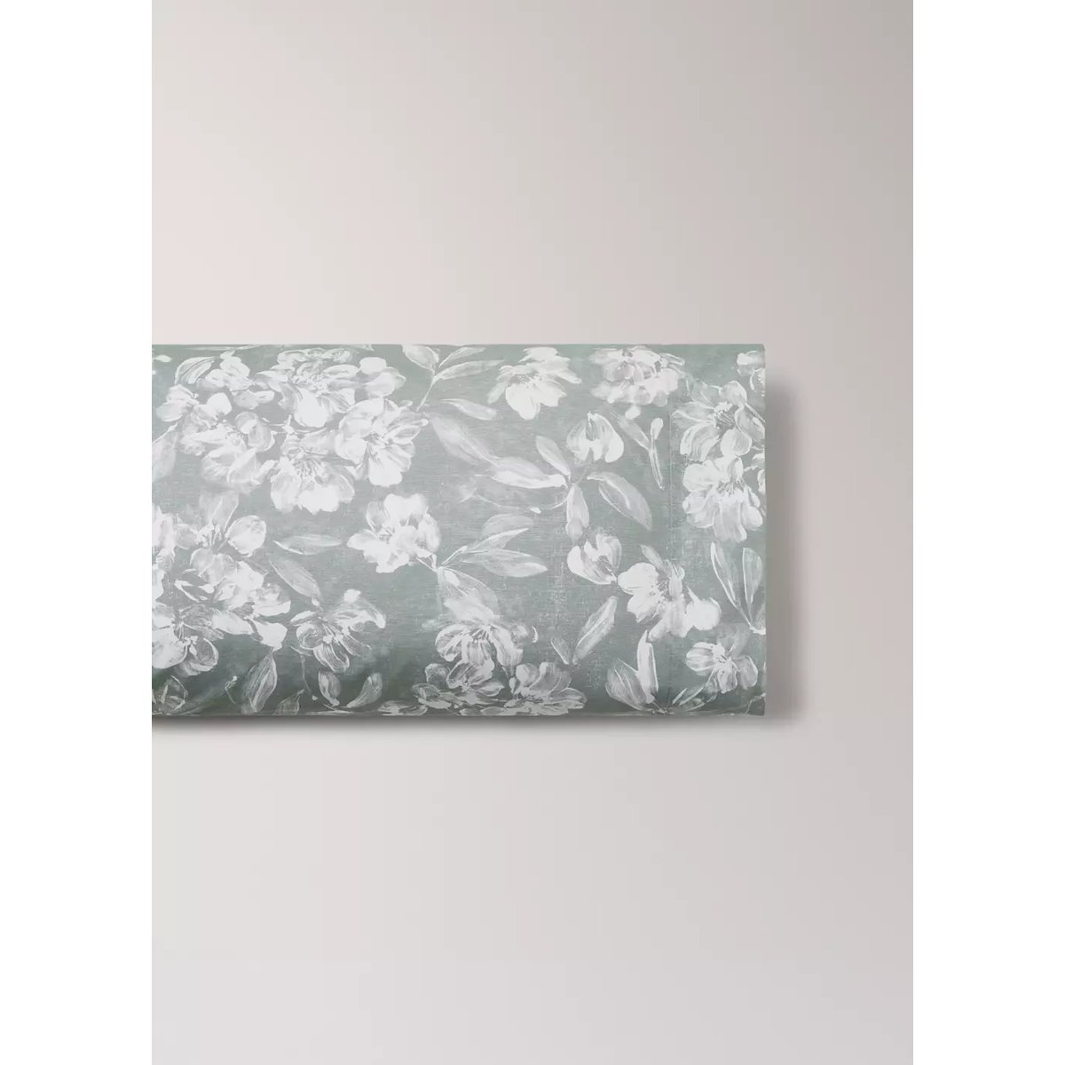 Taie d’oreiller percale de coton fleurs 45 x 110 cm vert moyen, MANGO HOME