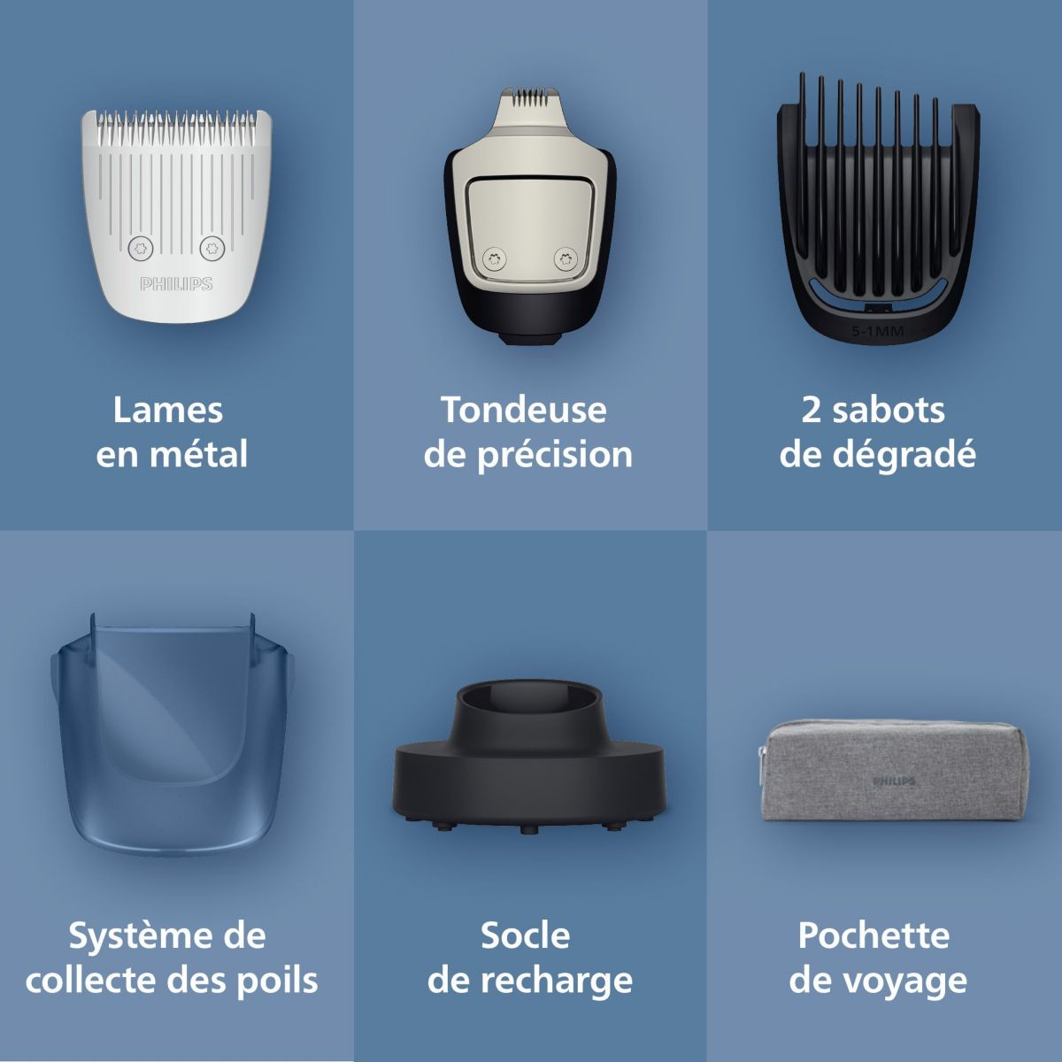 Tondeuse barbe BT7665/15 Series 7000, molette réglable, 40 hauteurs de coupe, précision 0,2 mm, autonomie 120 mn couleur unique, PHILIPS