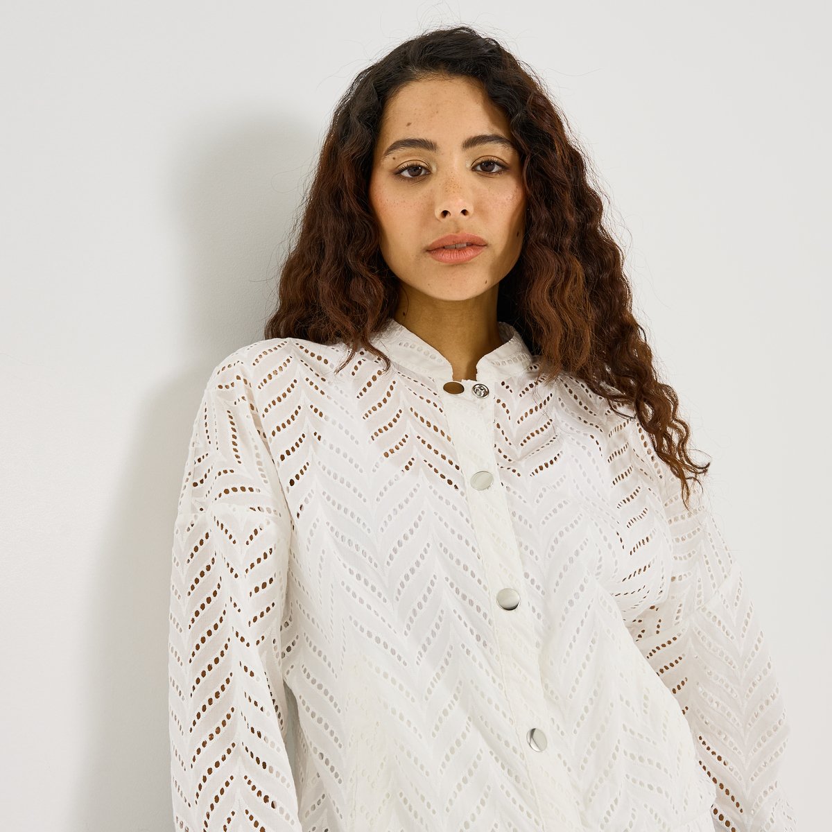 Veste bomber brodé blanc cassé blanc, GRAIN DE MALICE