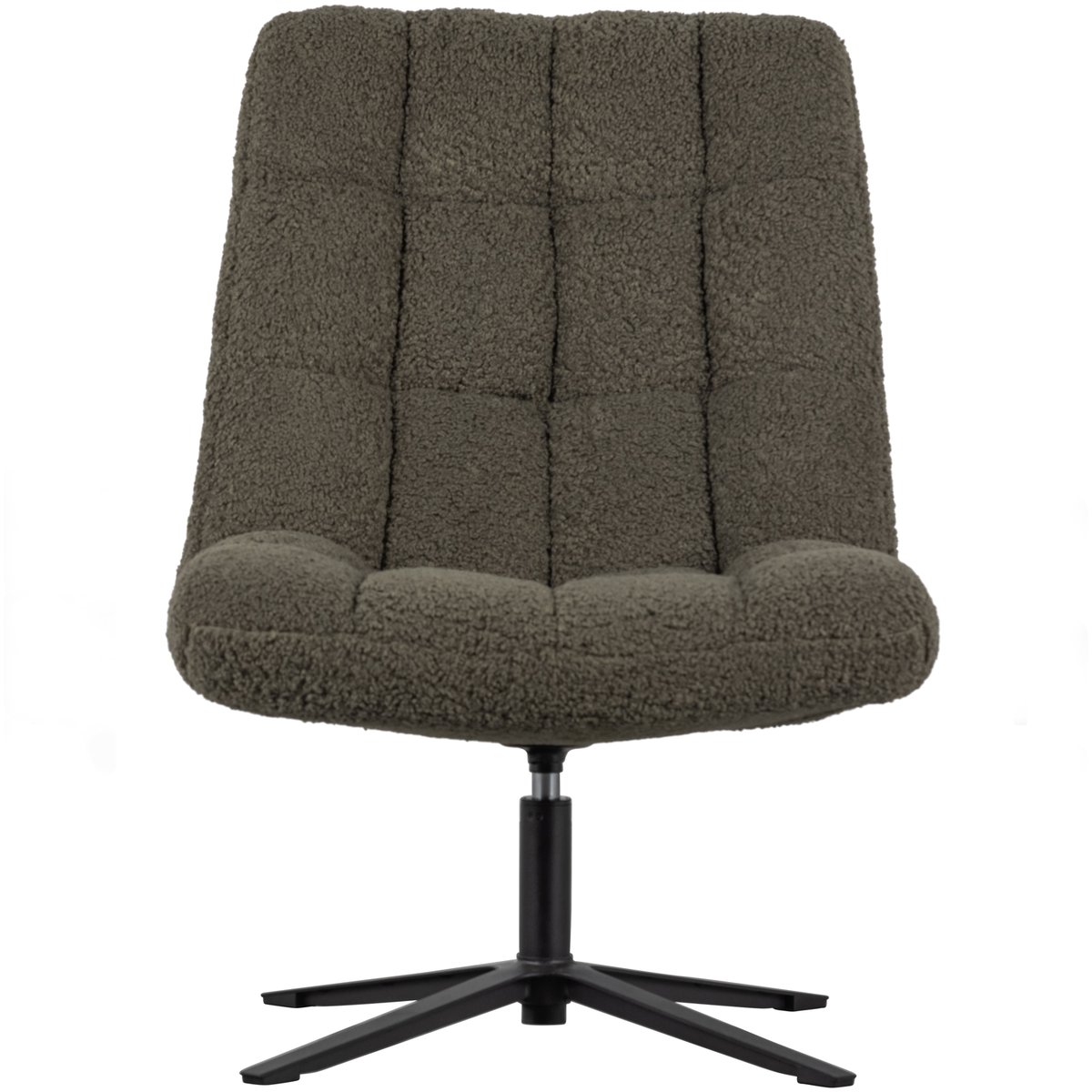 Fauteuil pivotant en tissu teddy tendance JOB vert, WOOOD