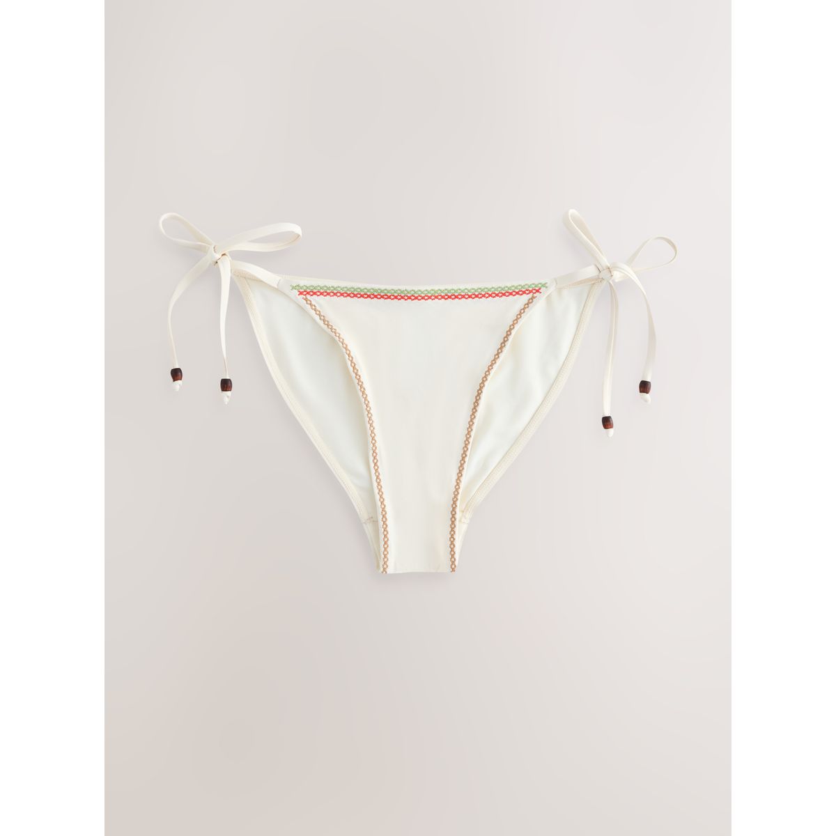 Haut de bikini triangle point de croix cerise crème, NEXT