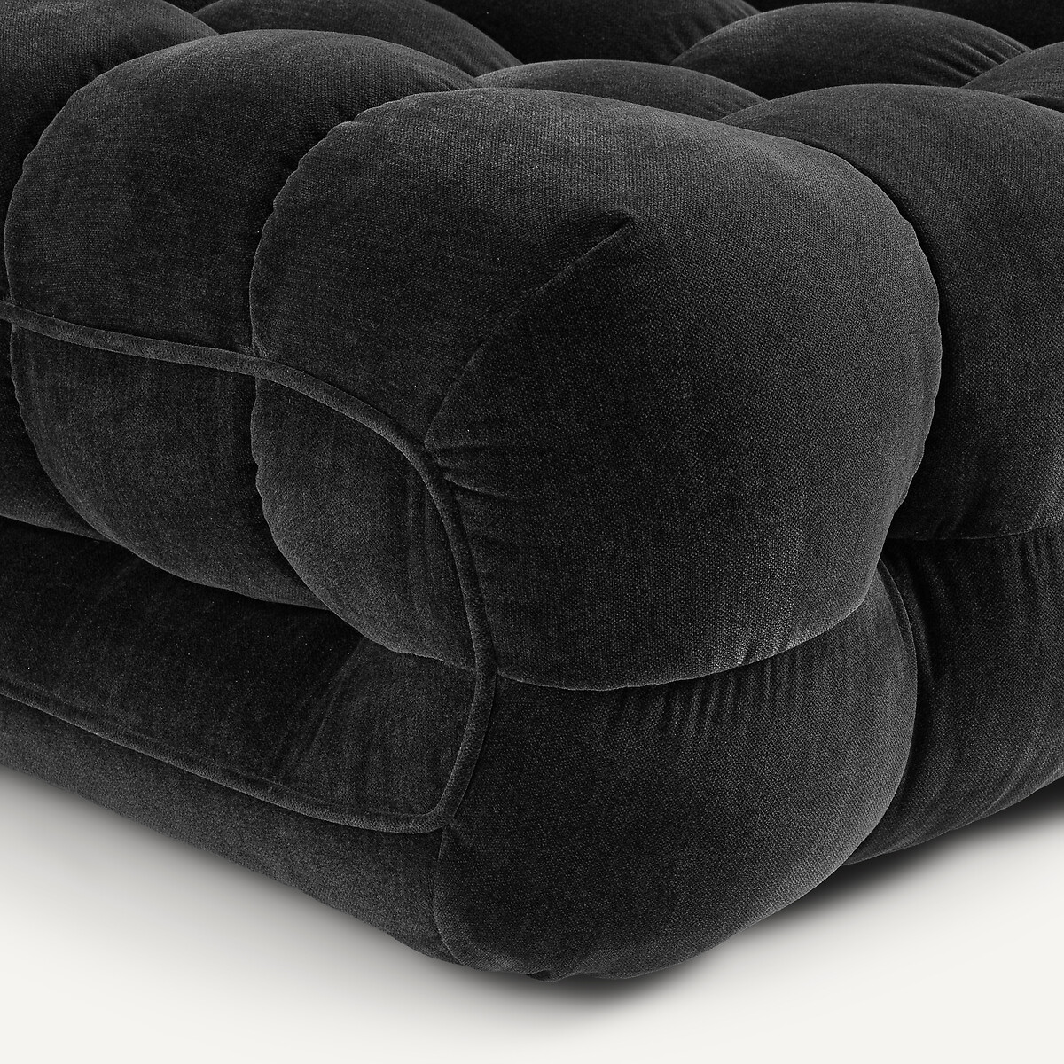 Fauteuil capitonné en velours, JUD anthracite, AM.PM
