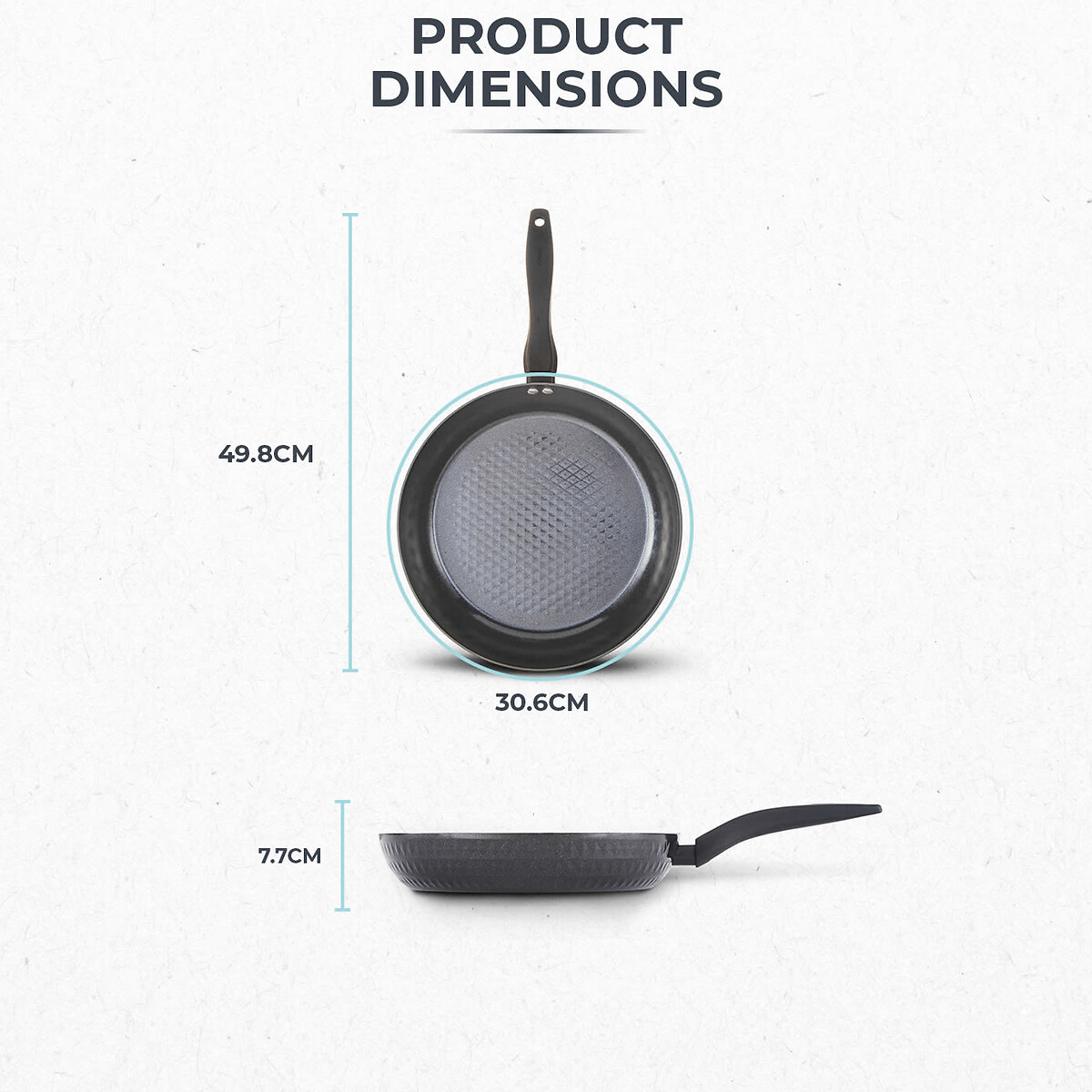 30cm Diamo Frying Pan with Black Diamond Coating black, TOWER