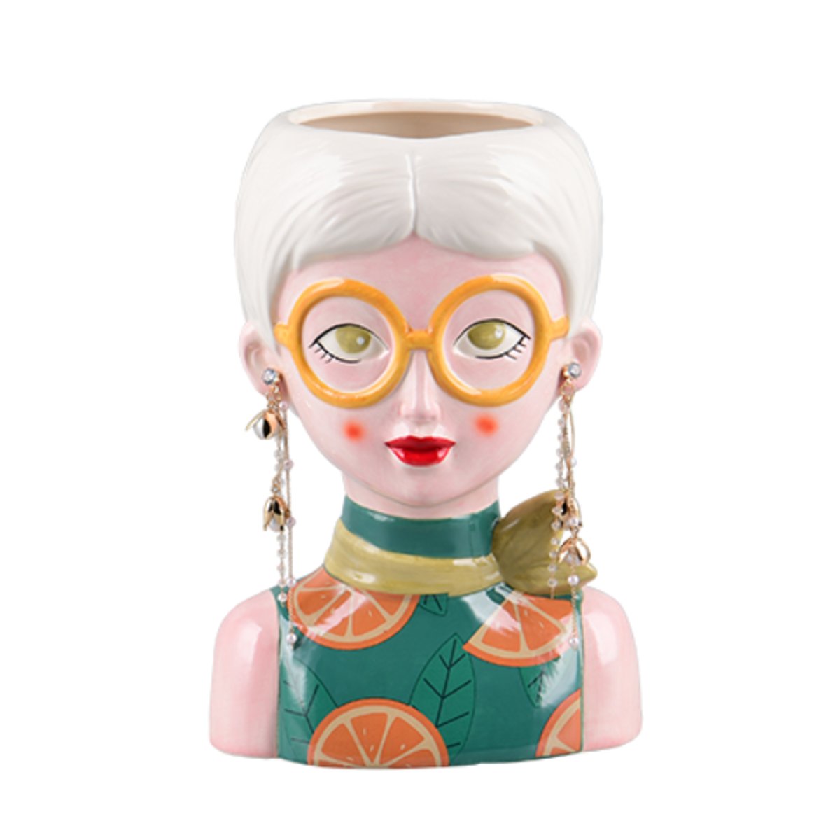 Vase décoratif visage - EDITHA vert, BOITE A DESIGN
