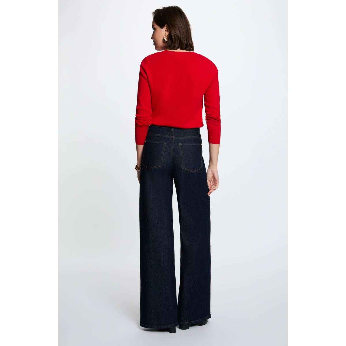 Pull maille relief rouge, MORGAN