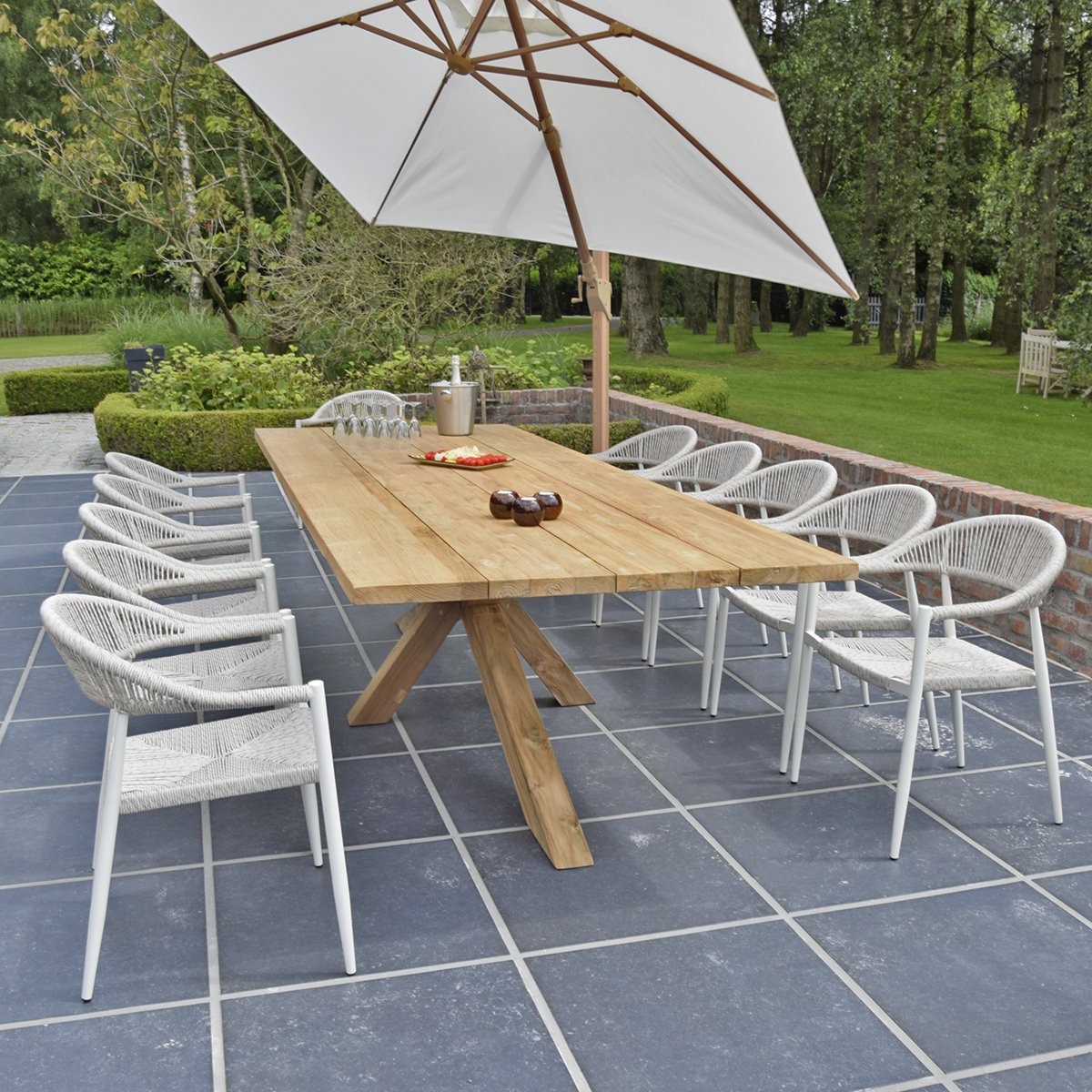 Table en teck recyclé 300 cm, Conceptual naturel, GECKO JARDIN