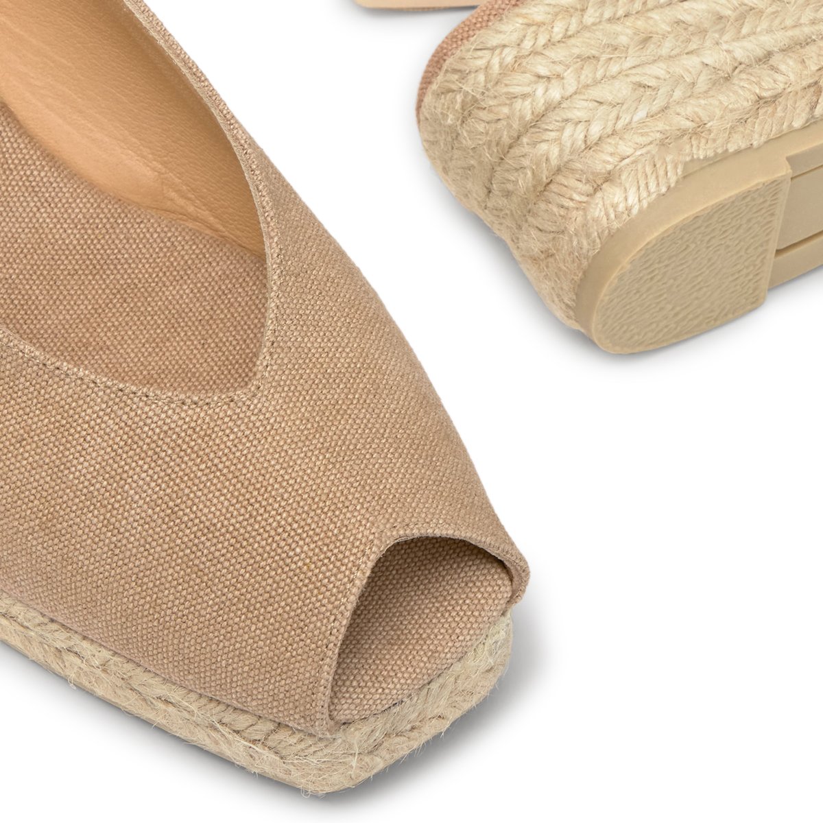 Espadrilles compensées à bout carré ouvert DOSALIA PLATFORM sable, CASTANER