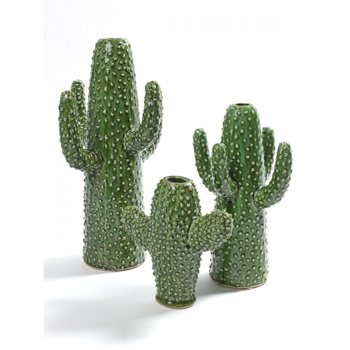 Vase Cactus Large Porcelaine Verte H 39 cm vert, SERAX