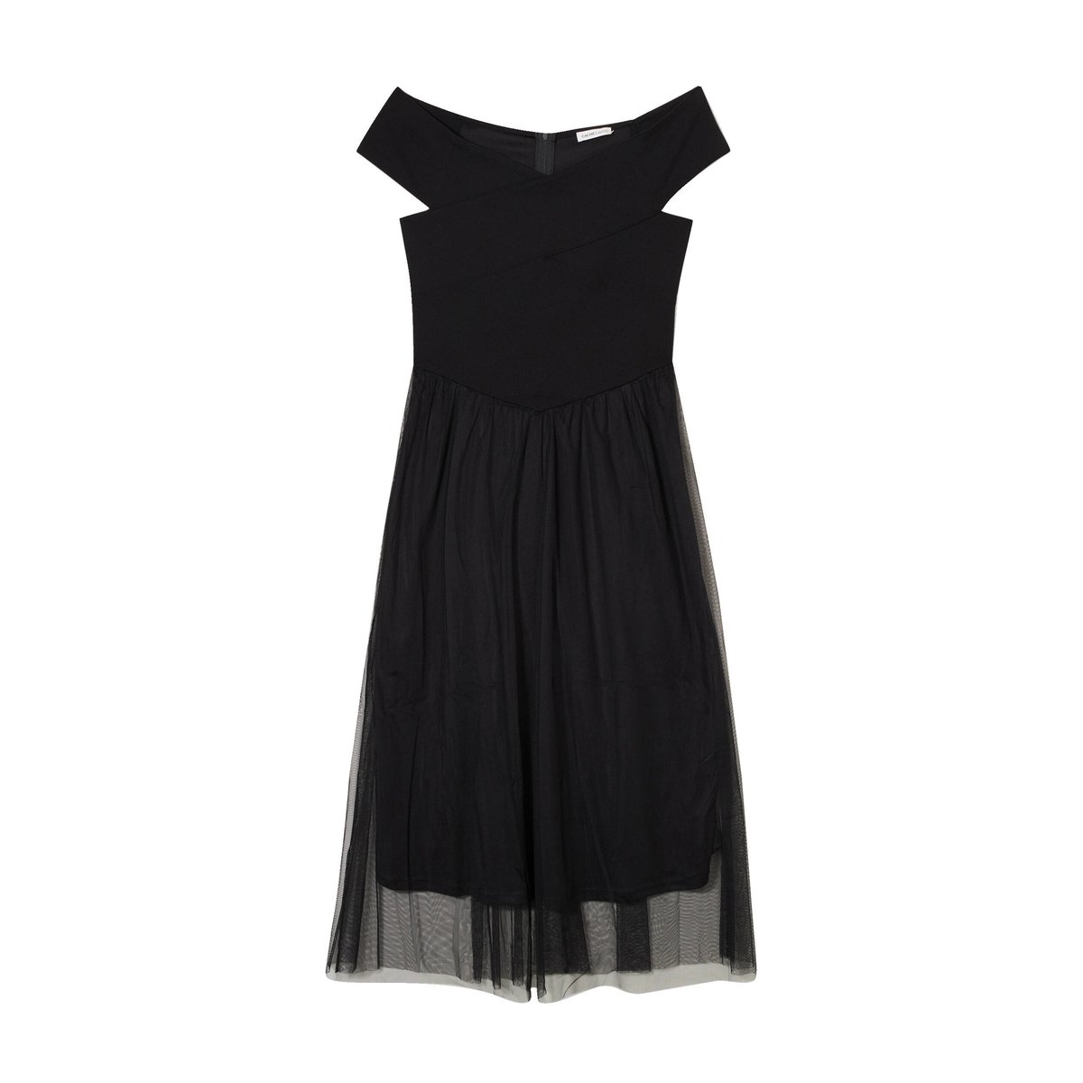 Robe midi bustier évasée noir, CACHE CACHE