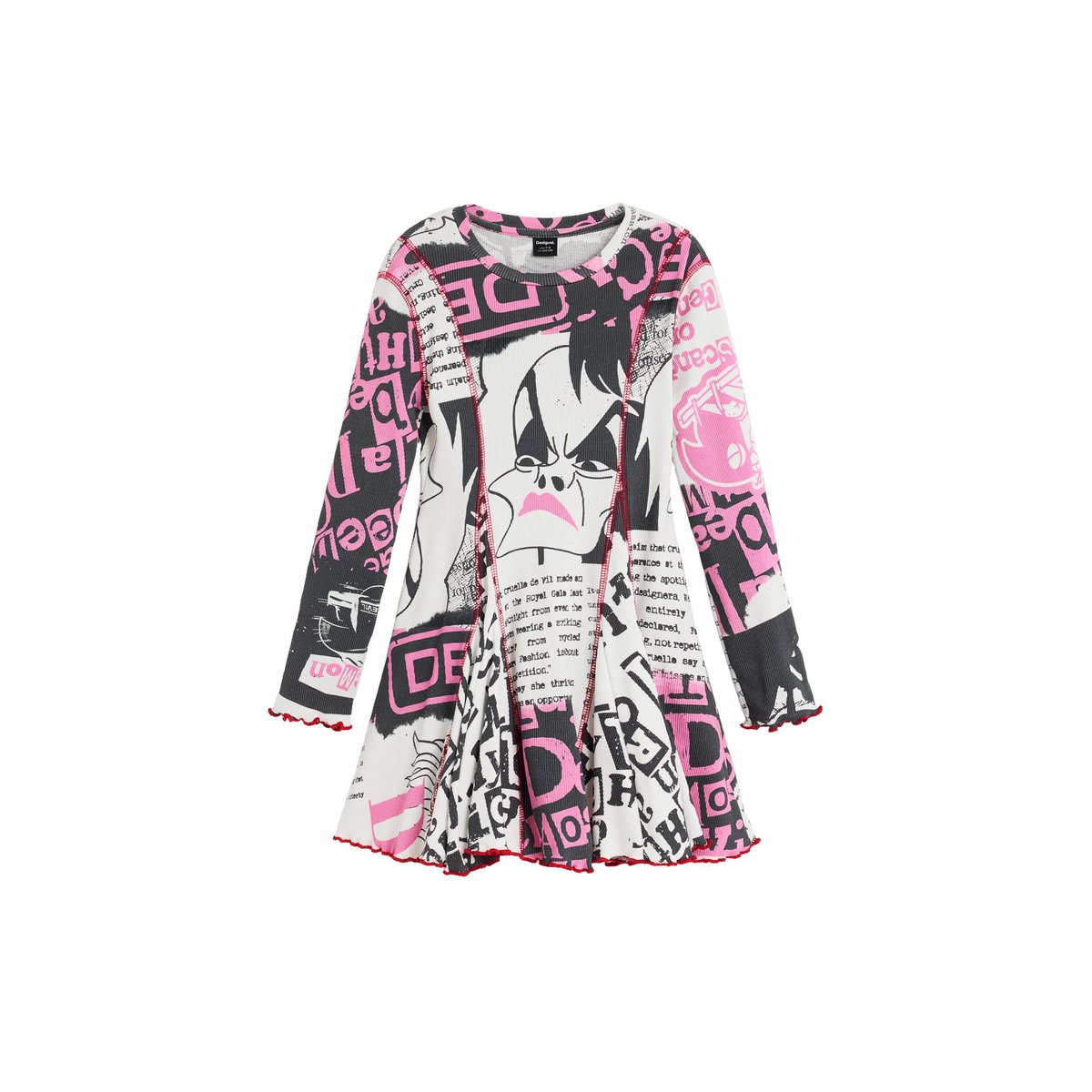 Robe Cruella Disney™ blanc, DESIGUAL