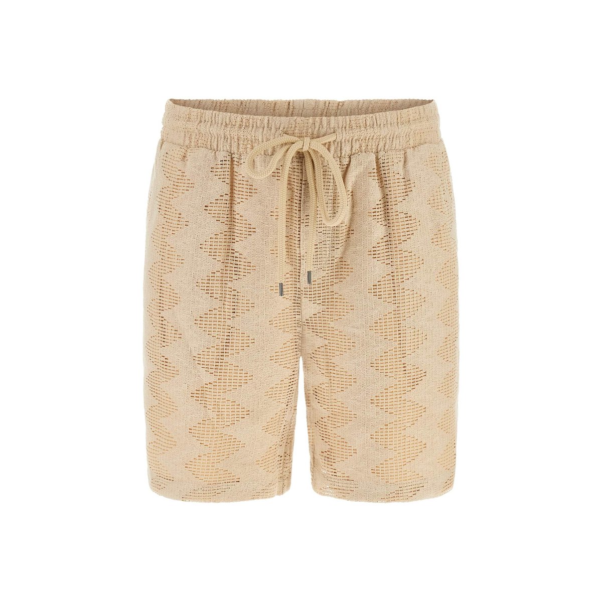 Shorts En Maille Côtelée beige, GUESS
