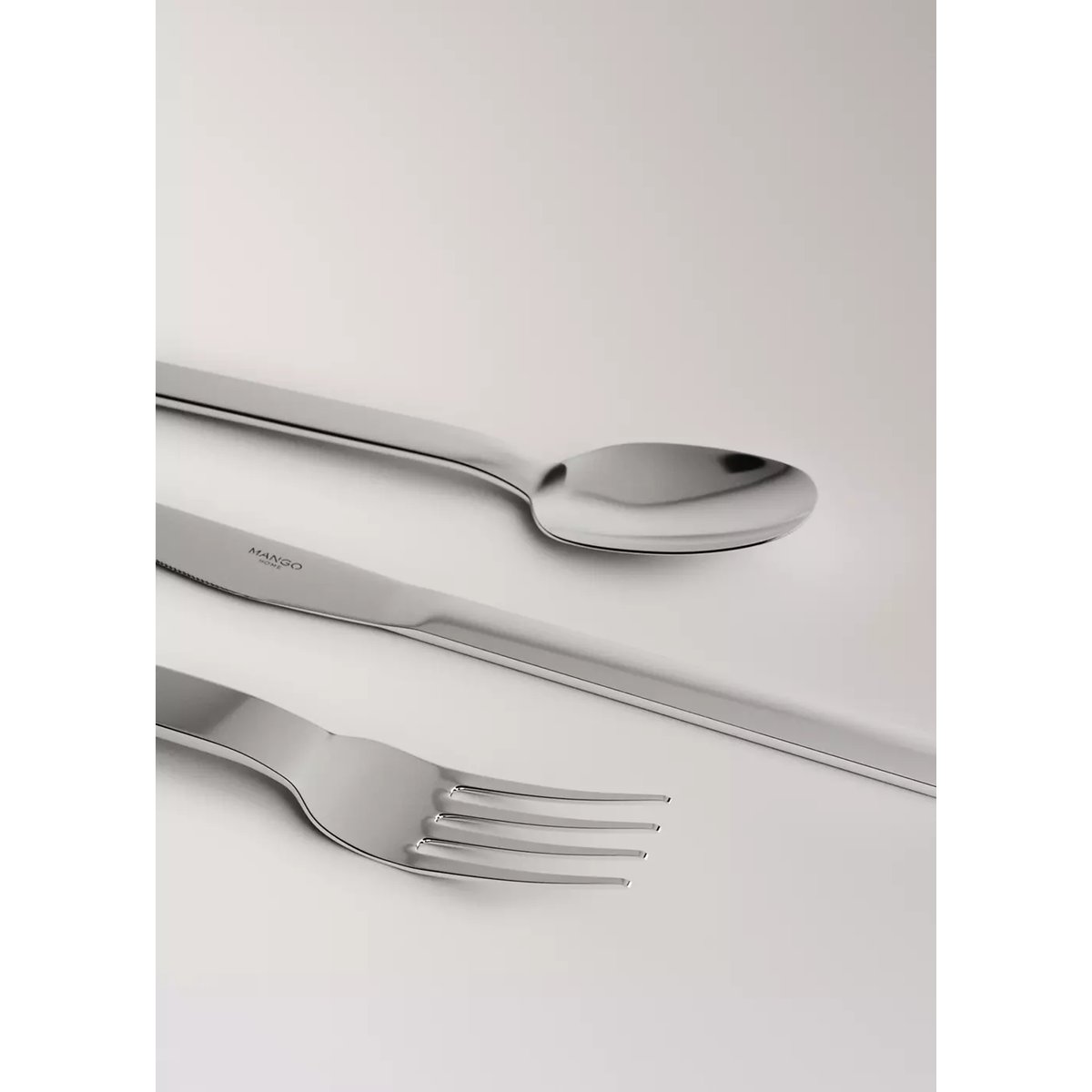 Ensemble de couverts 3 pièces acier inoxydable gris, MANGO HOME