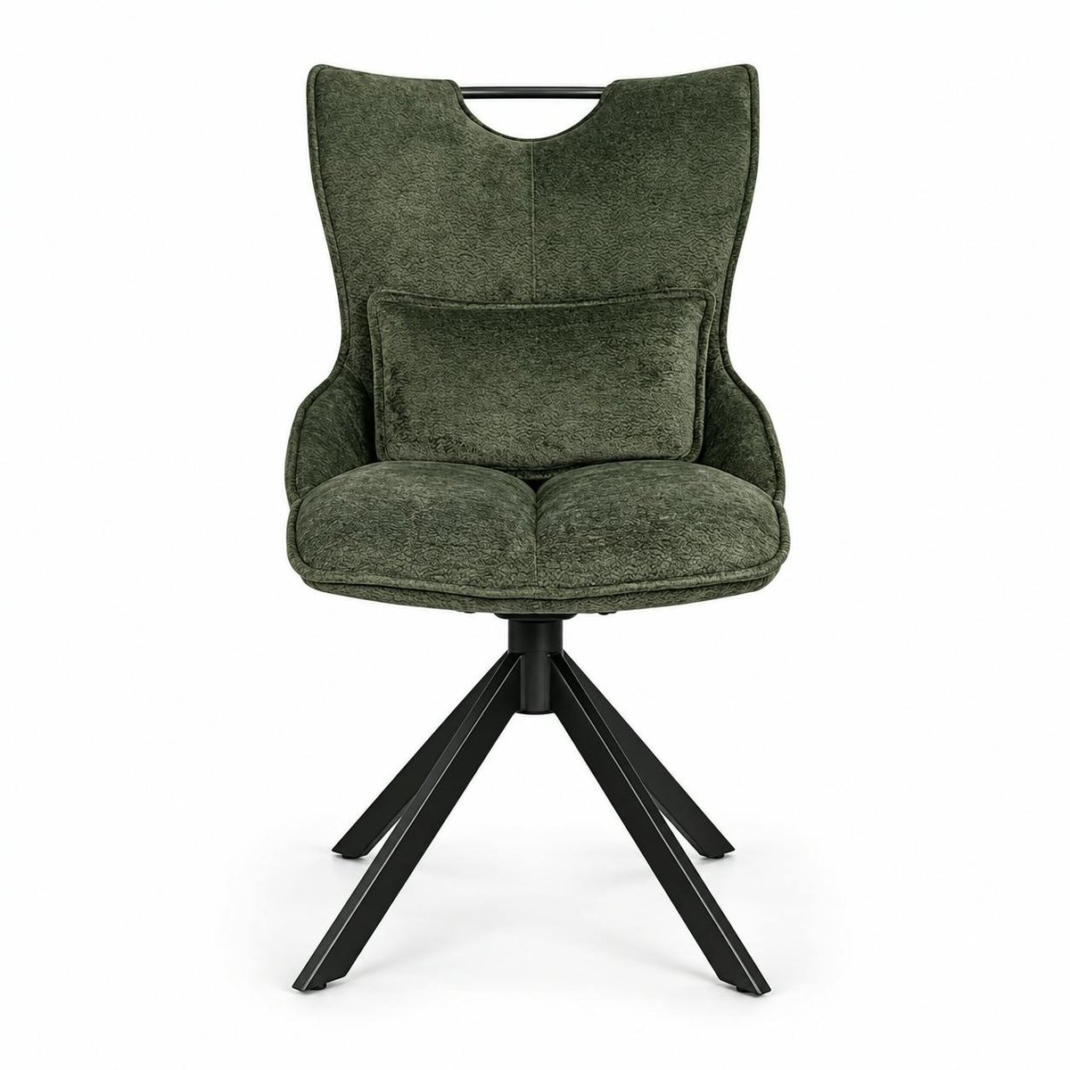 Chaise pivotante coussin et poignée tissu vert (lot de 2) IENA vert, PIER IMPORT