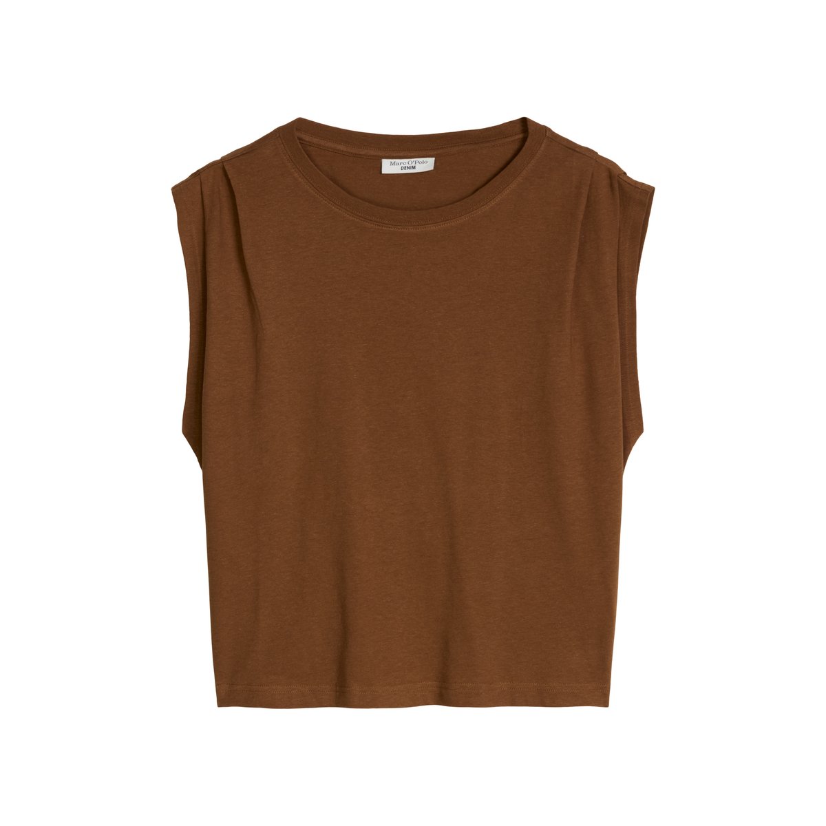 T-shirt relaxed en coton et lin mélangés marron, MARC O’POLO DENIM