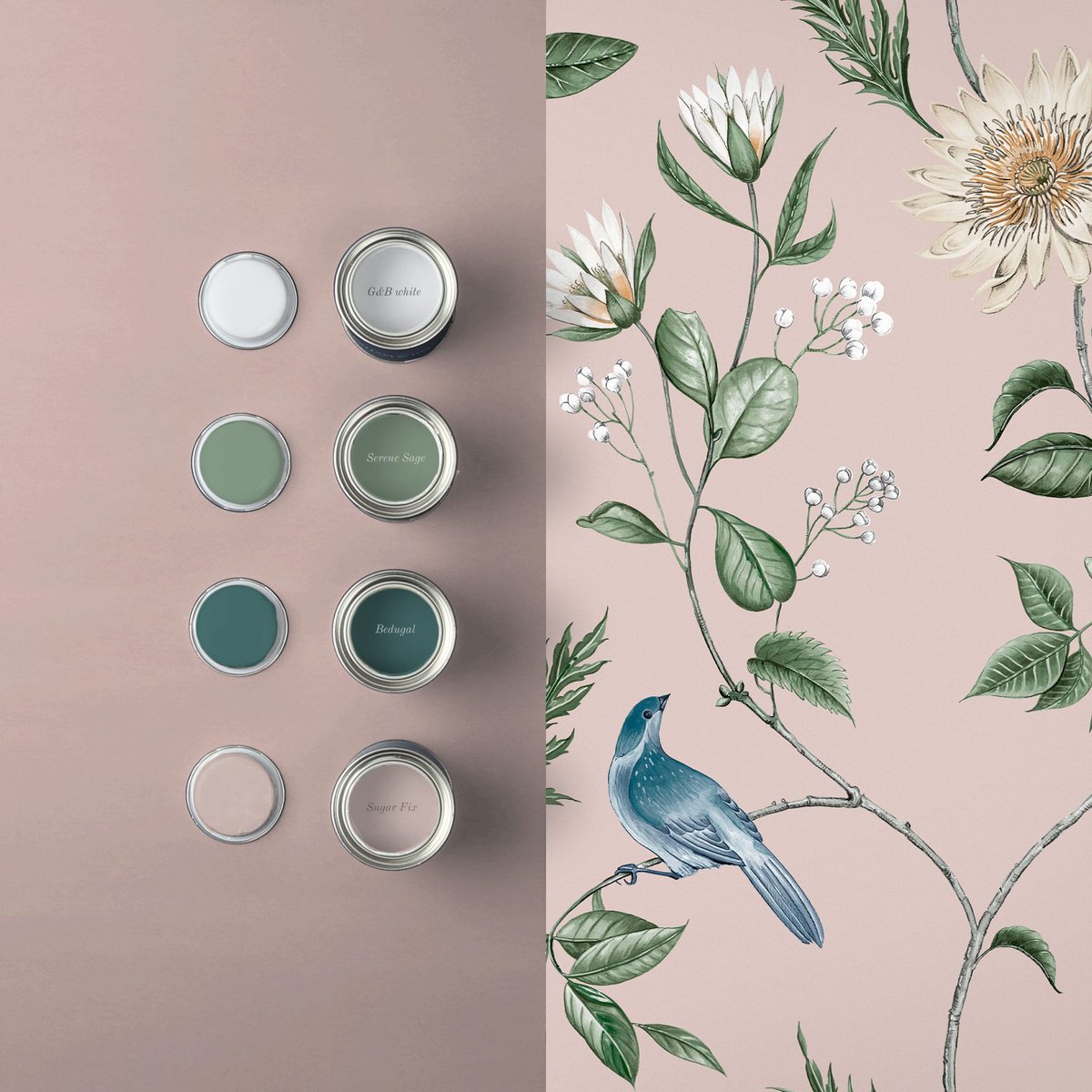 Papier peint Nuit Blush rose, GRAHAM ET BROWN