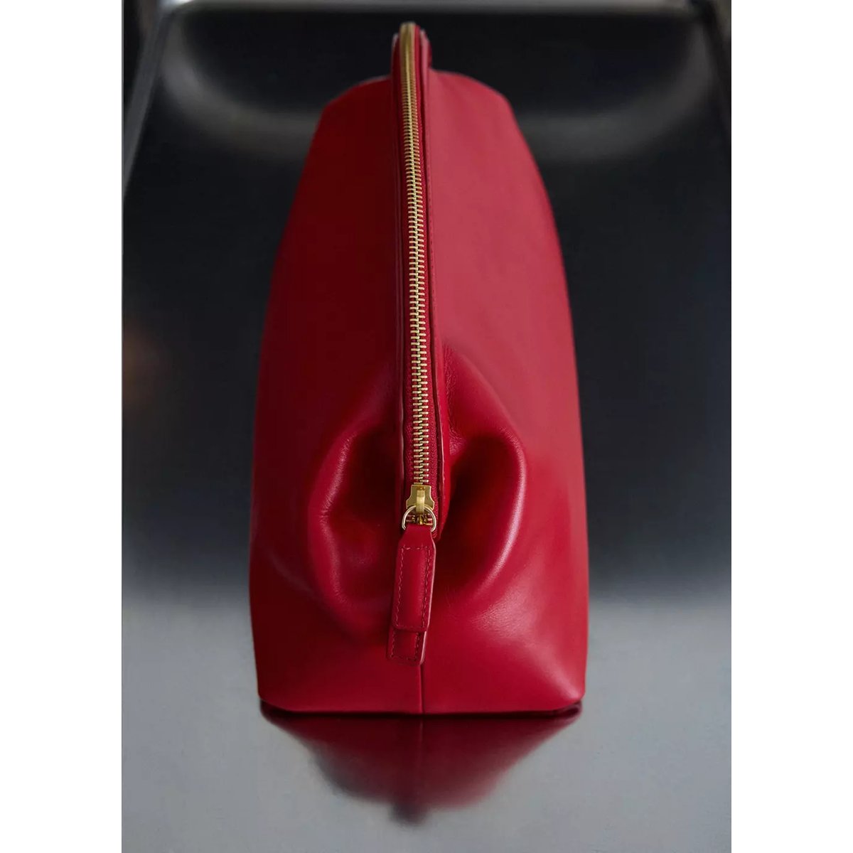 Sac pochette cuir rouge, MANGO