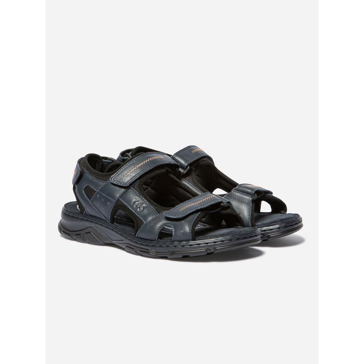 Sandales plates JOHALIN navy / noir, TBS