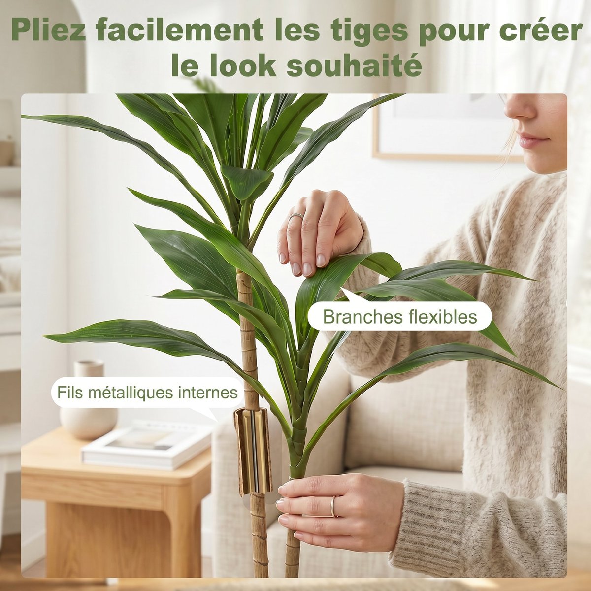 Plantes artificielles PEVA Vert vert, HOMCOM