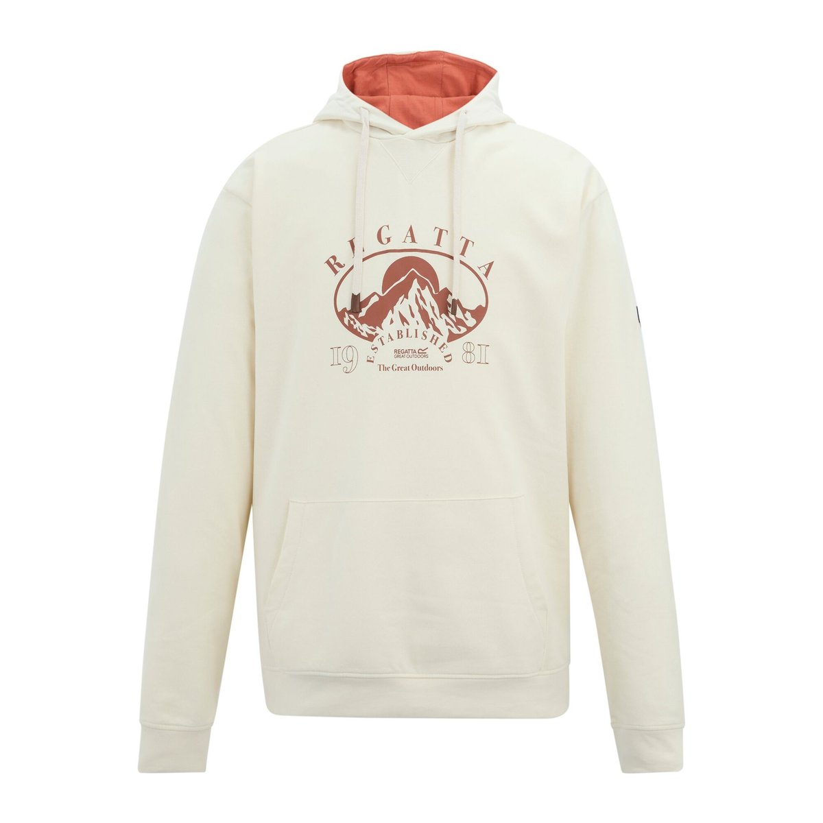 Sweat à capuche motif/style montagne CLINE blanc / brique, REGATTA