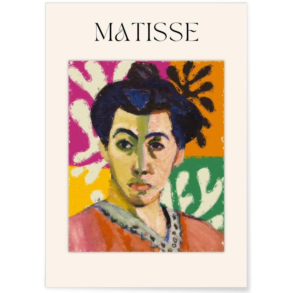 Affiche Matisse - Portrait Expressif blanc, L'AFFICHERIE