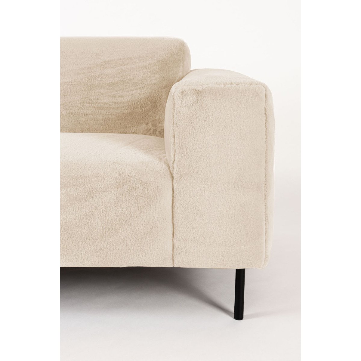 Canapé 2,5 places en tissu doux - QUADRO crème, MATHI DESIGN