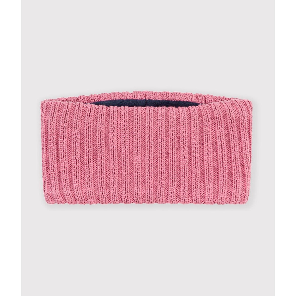 Snood bébé, en tricot uni, doublé polaire bleu marine, PETIT BATEAU
