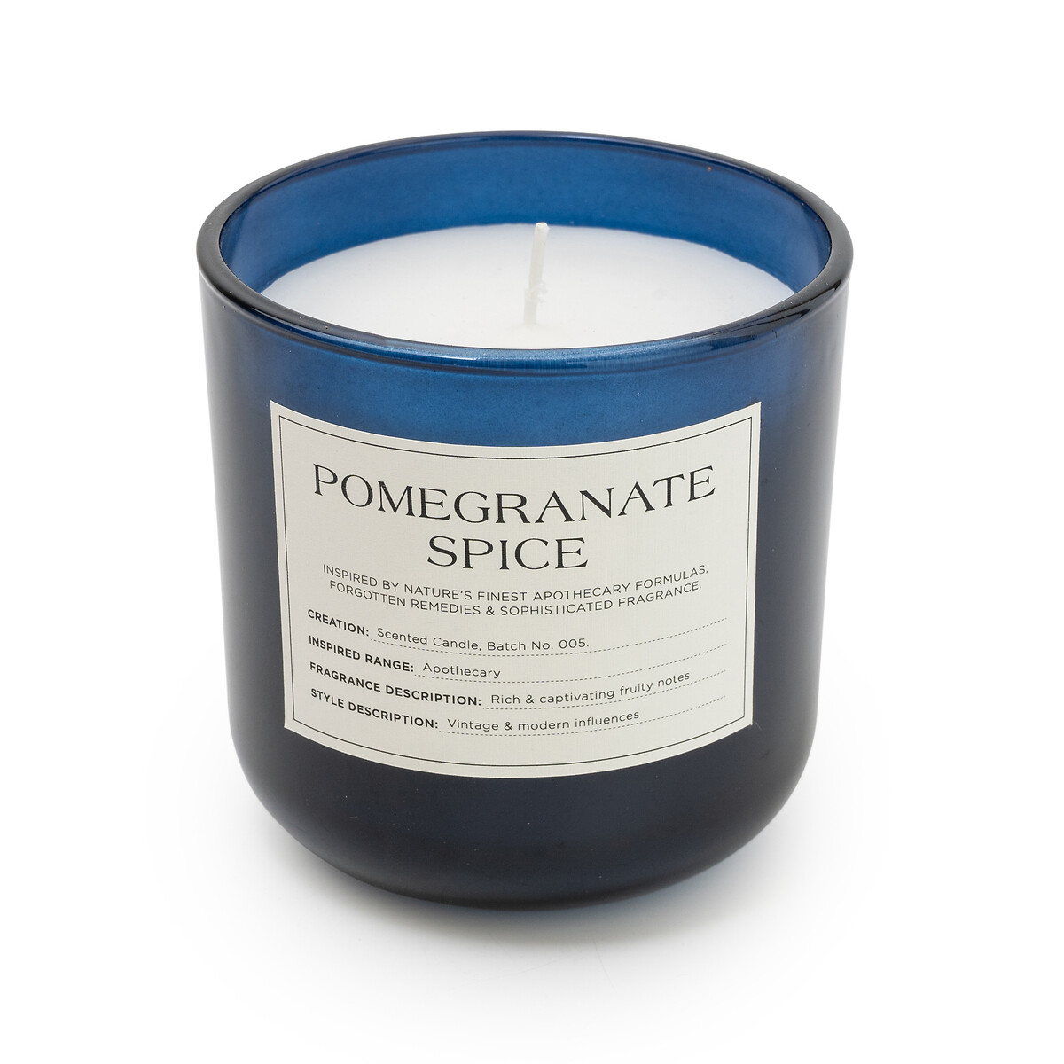 Apothecary Pomegranate Spice Jar Candle blue, SO'HOME