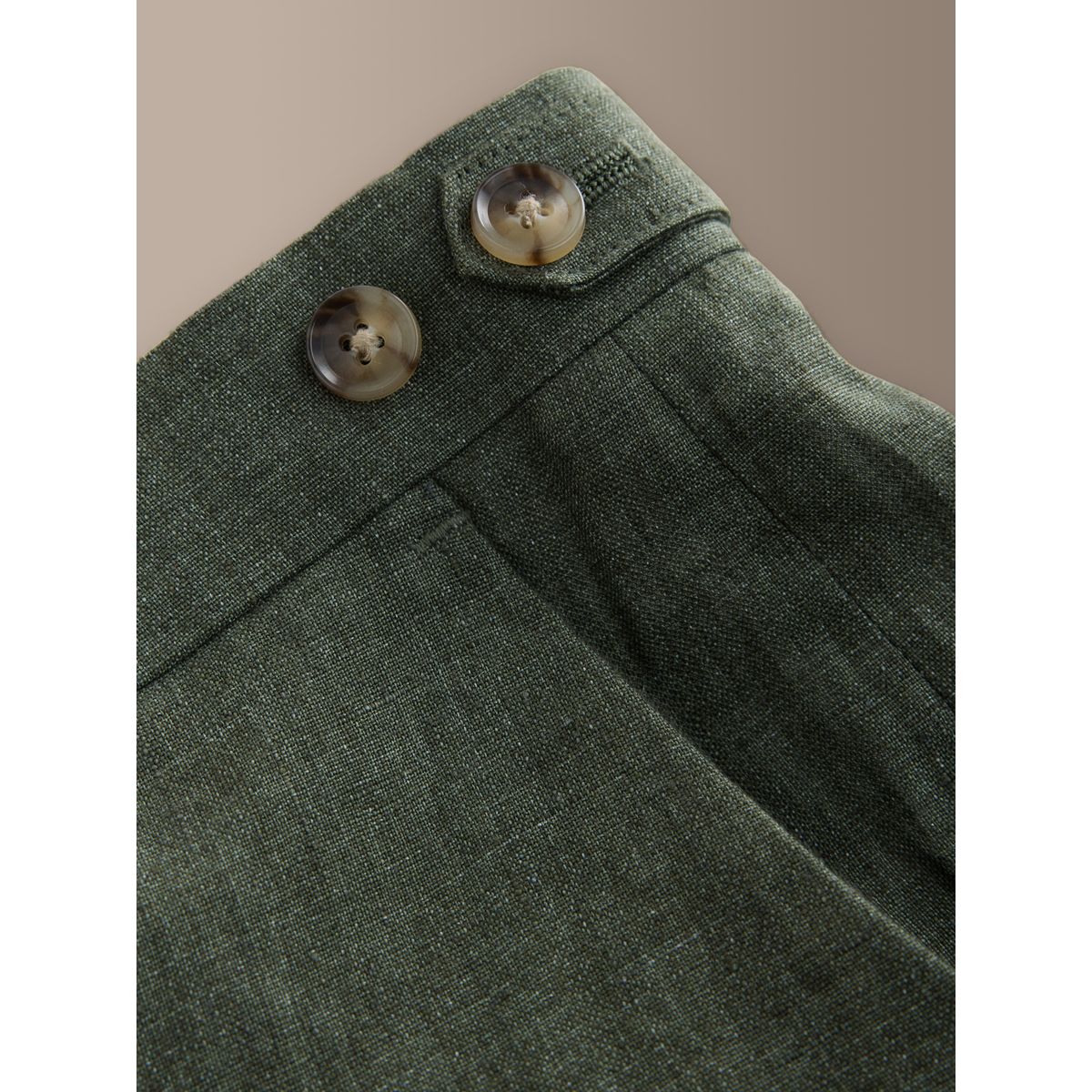 Pantalon de costume slim en lin italien signature vert, NEXT