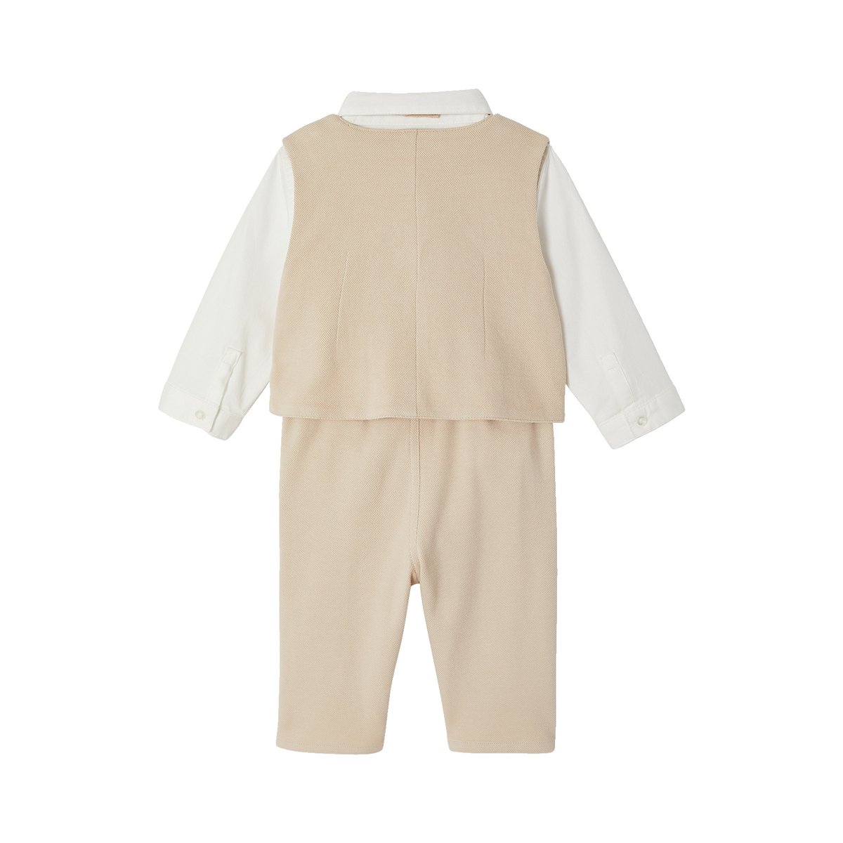 Ensemble 4 pièces bébé cérémonie beige, VERTBAUDET