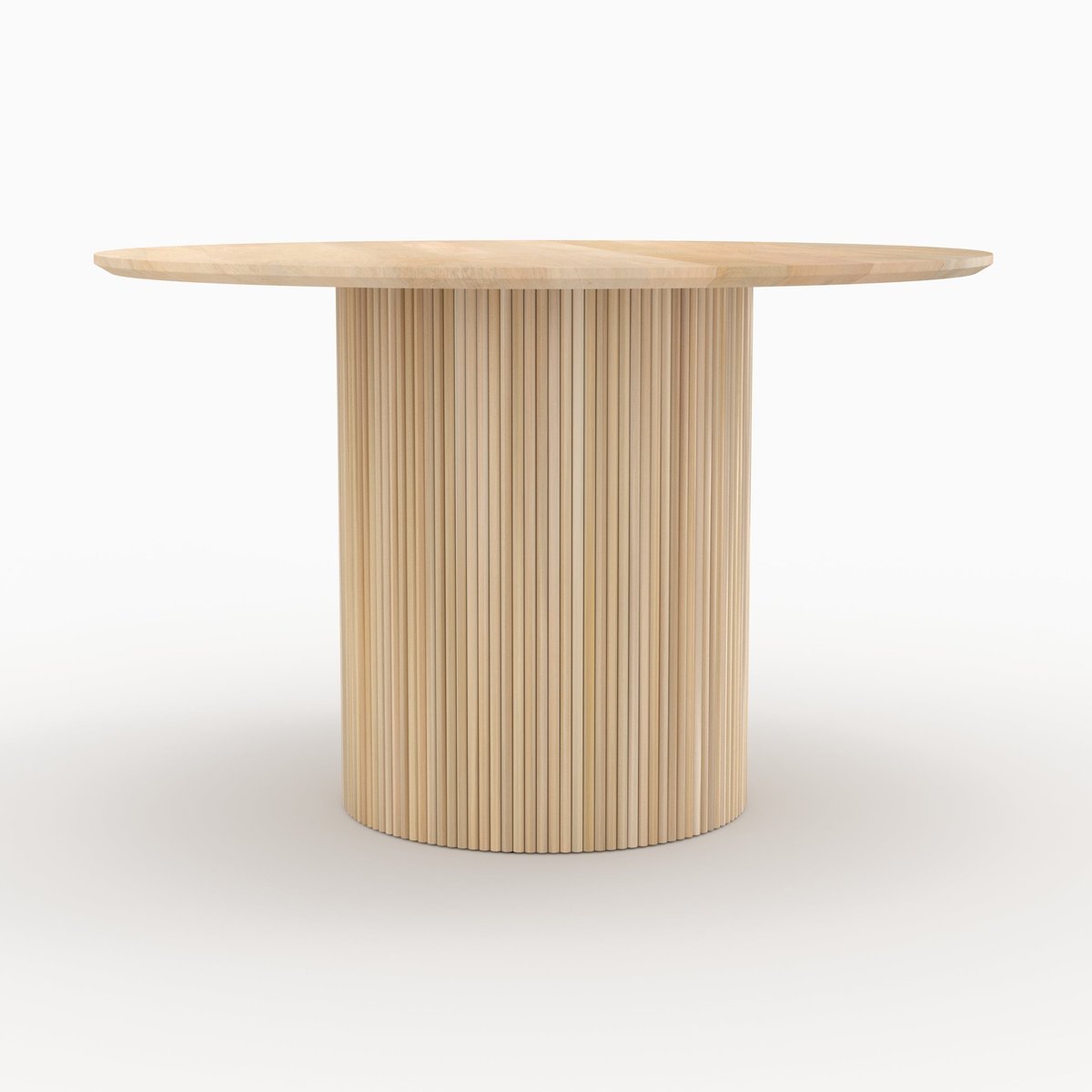 Table ronde 4 personnes en bois de manguier D120 cm - AGATHE naturel, MAISON PAVANE