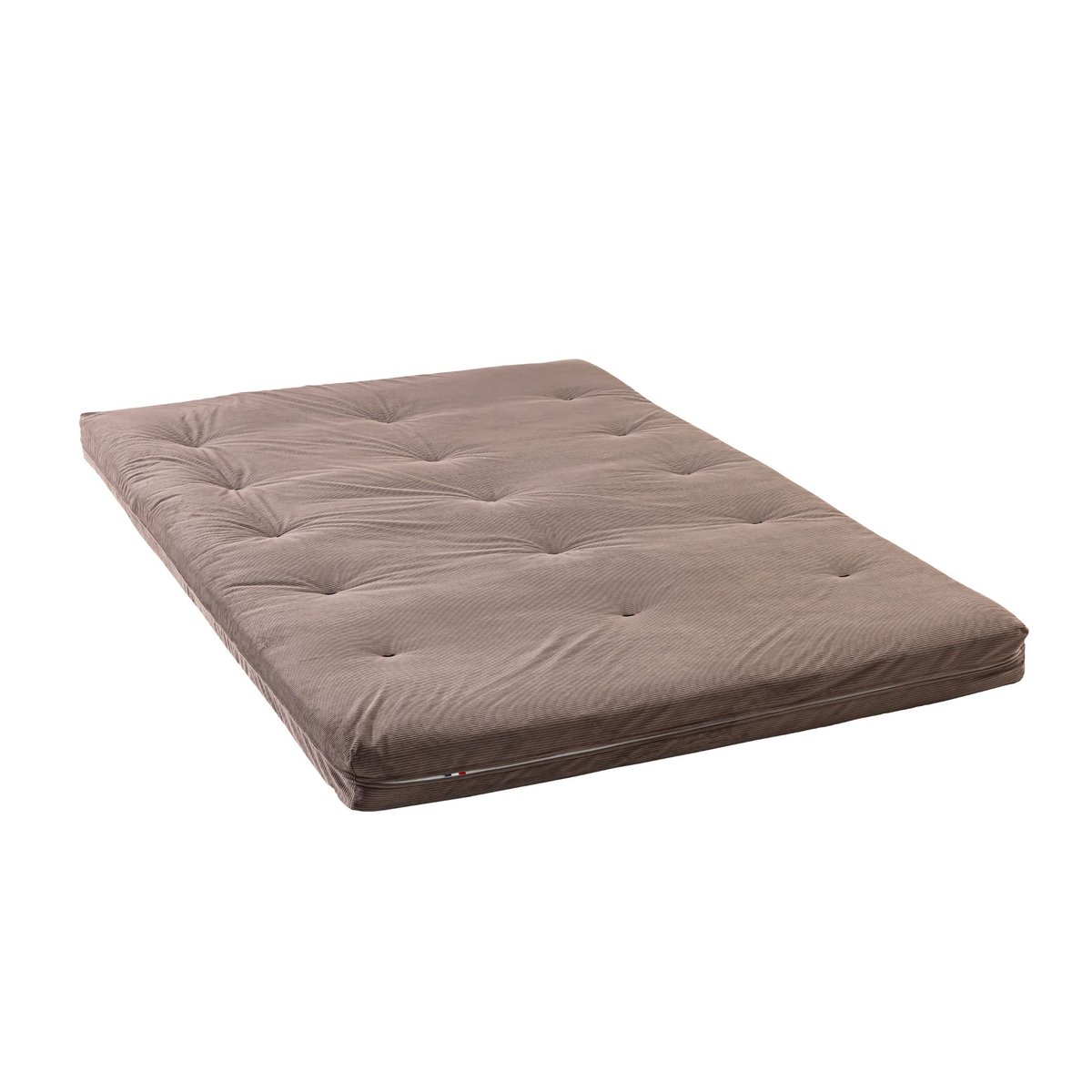 Matelas futon latex ferme velours côtelé marron, TERRE DE NUIT
