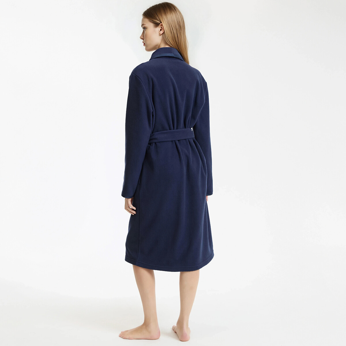 Robe de chambre en maille polaire marine, ANNE WEYBURN